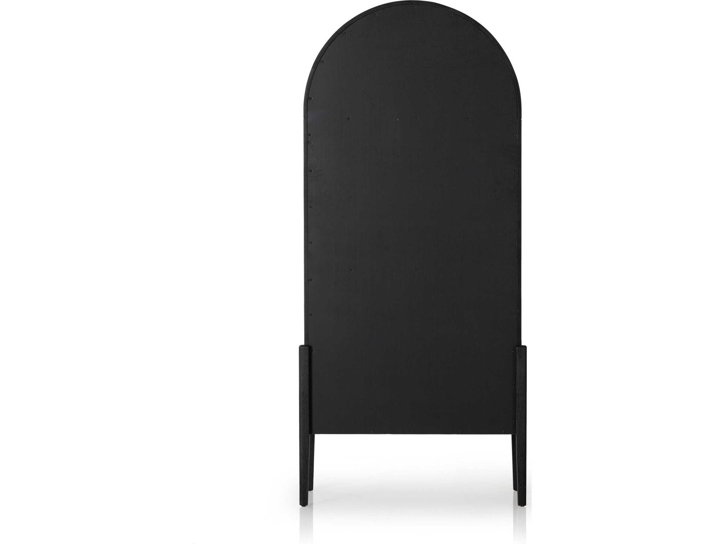 Luxecor Globetrotter Tolle Oak Wood Antique Brass Drifted Black Display Cabinet