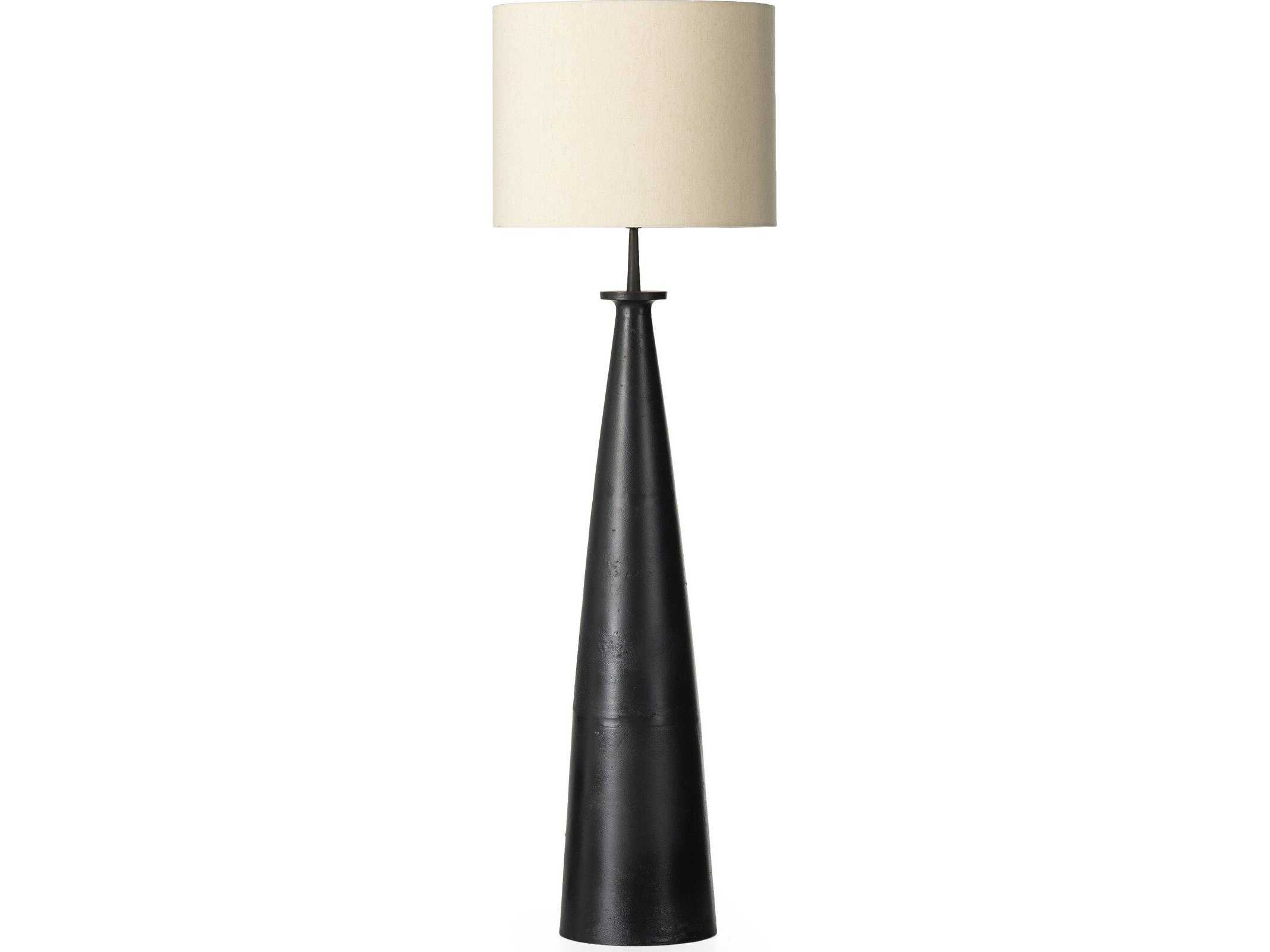 Four Hands Asher Matte Black Cast Floor Lamp