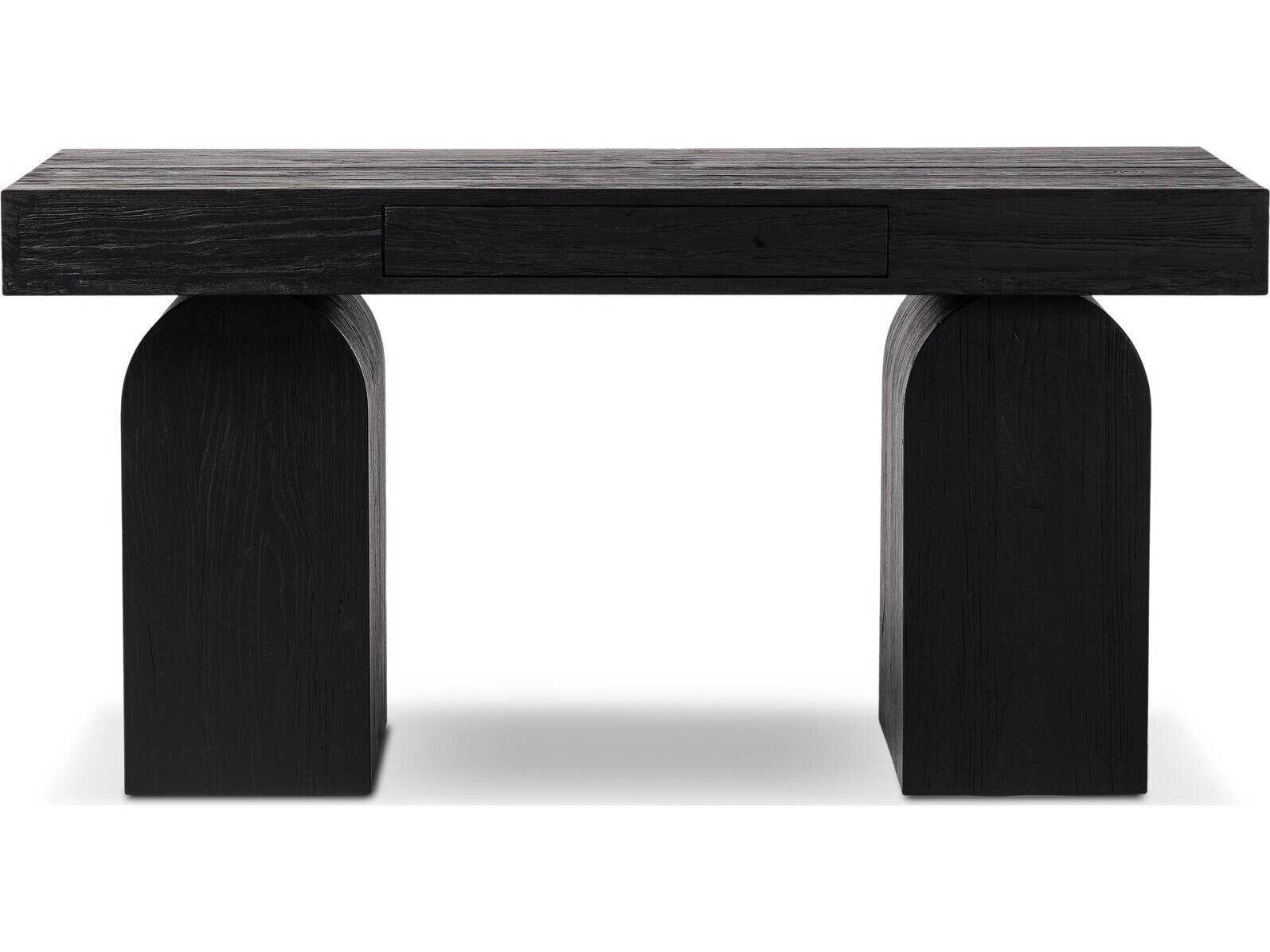 Four Hands Wells Keane Black Elm Nettlewood Wood Writing Desk