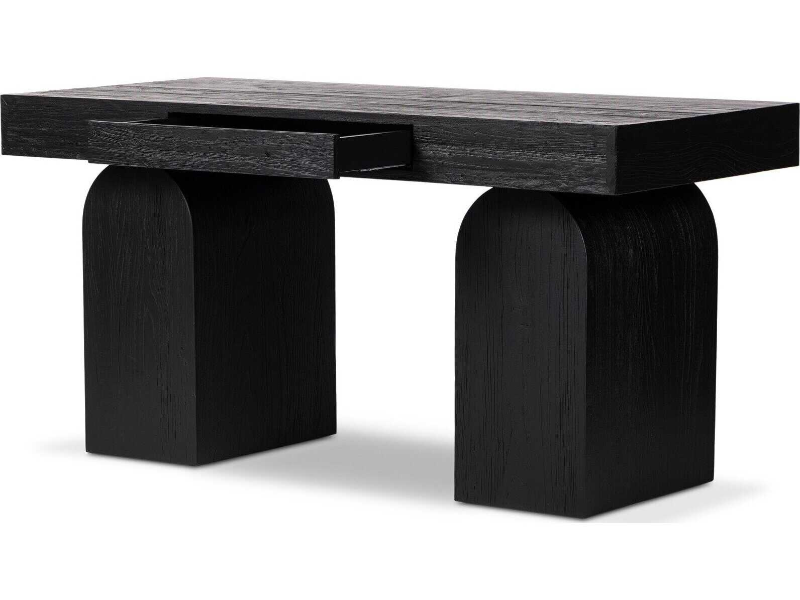 Four Hands Wells Keane Black Elm Nettlewood Wood Writing Desk