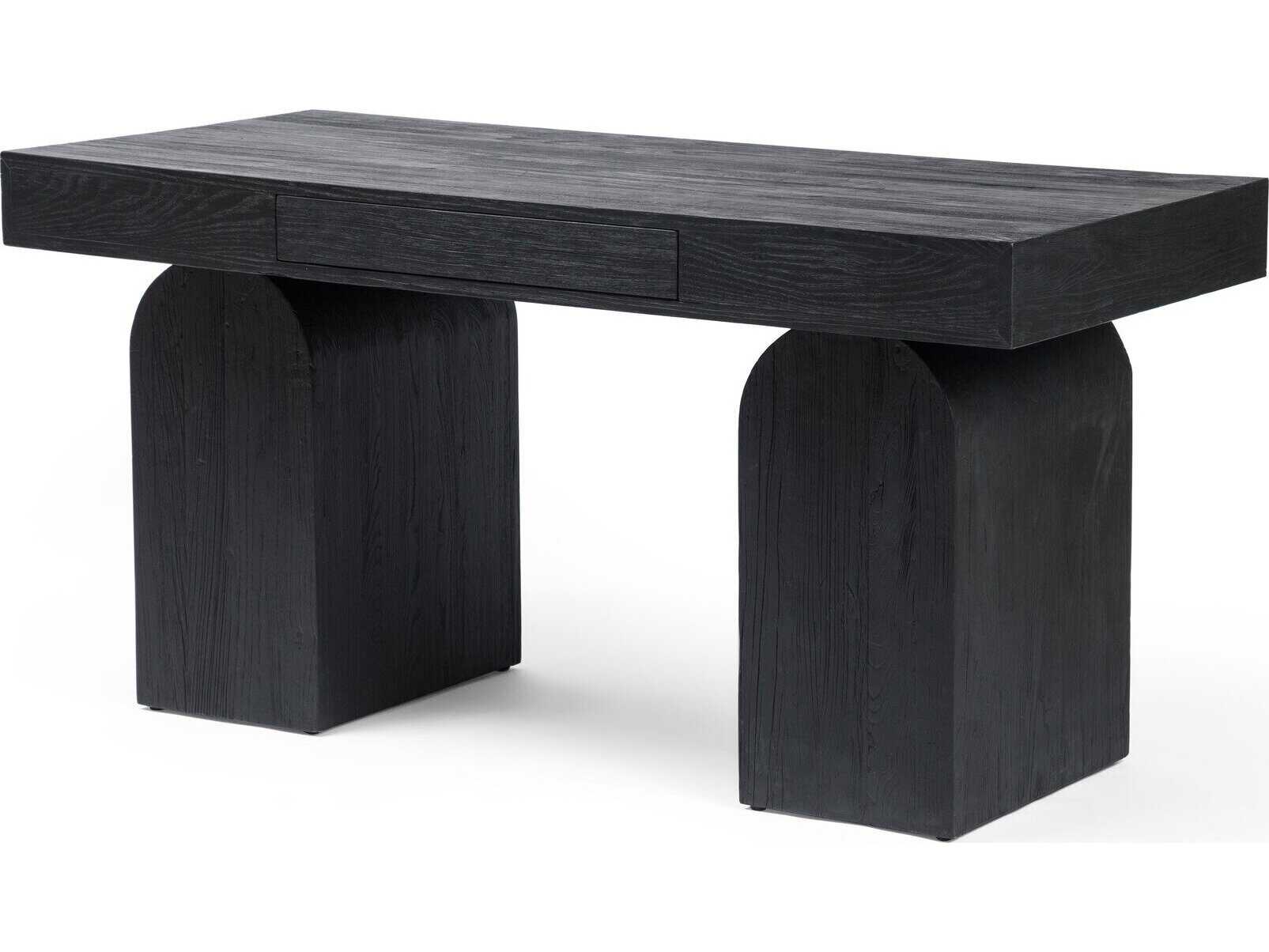 Four Hands Wells Keane Black Elm Nettlewood Wood Writing Desk