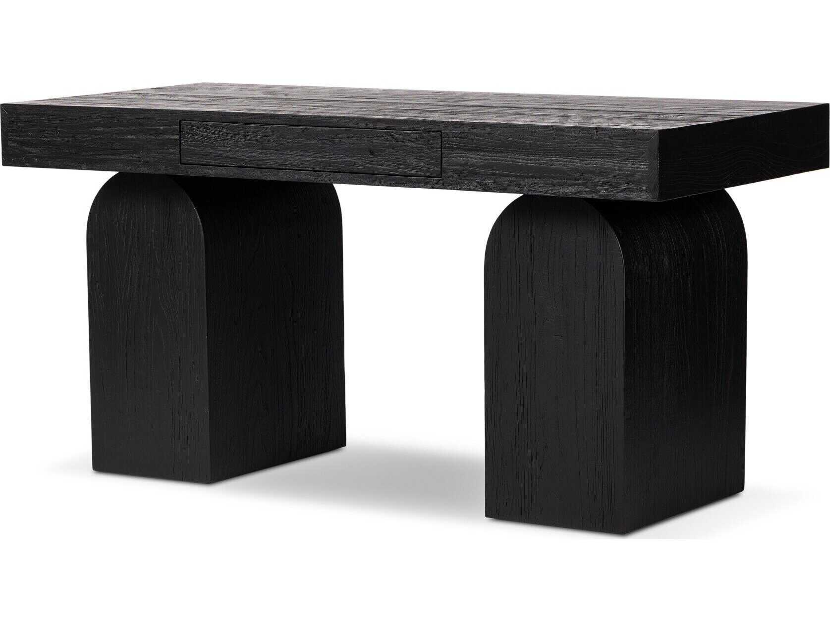 Four Hands Wells Keane Black Elm Nettlewood Wood Writing Desk