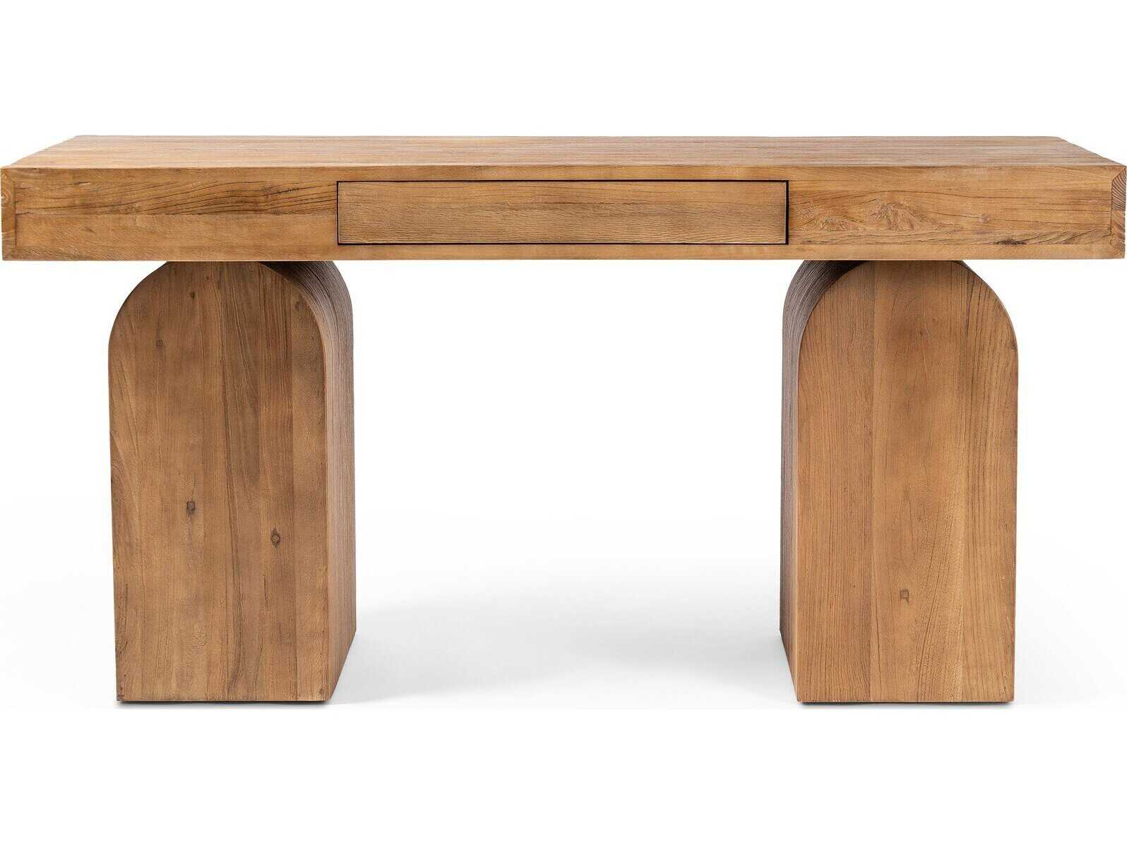 Four Hands Wells Keane Natural Elm Nettlewood Brown Wood Writing Desk