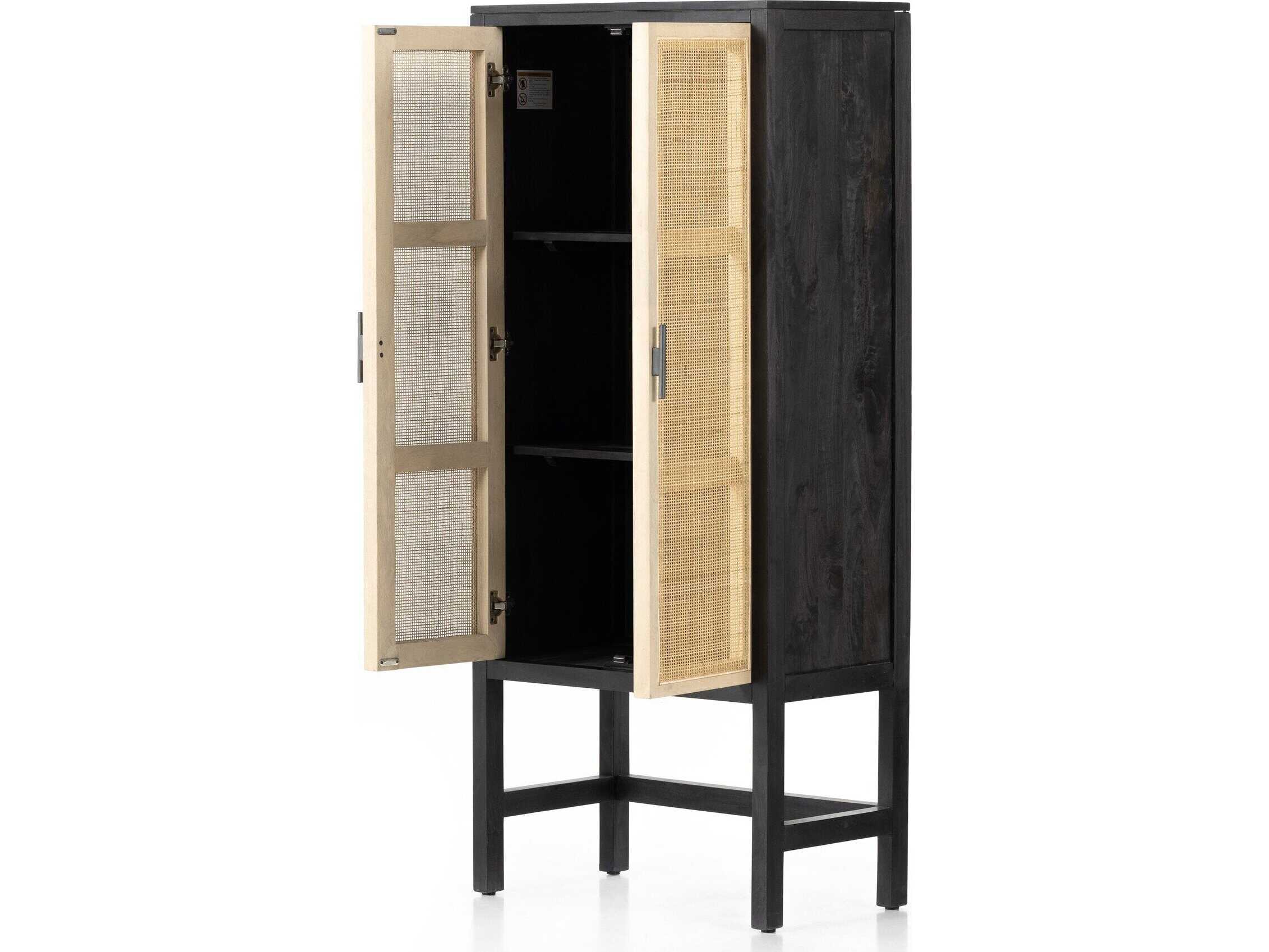 Four Hands Leighton Black Mango Wood Accent Chest