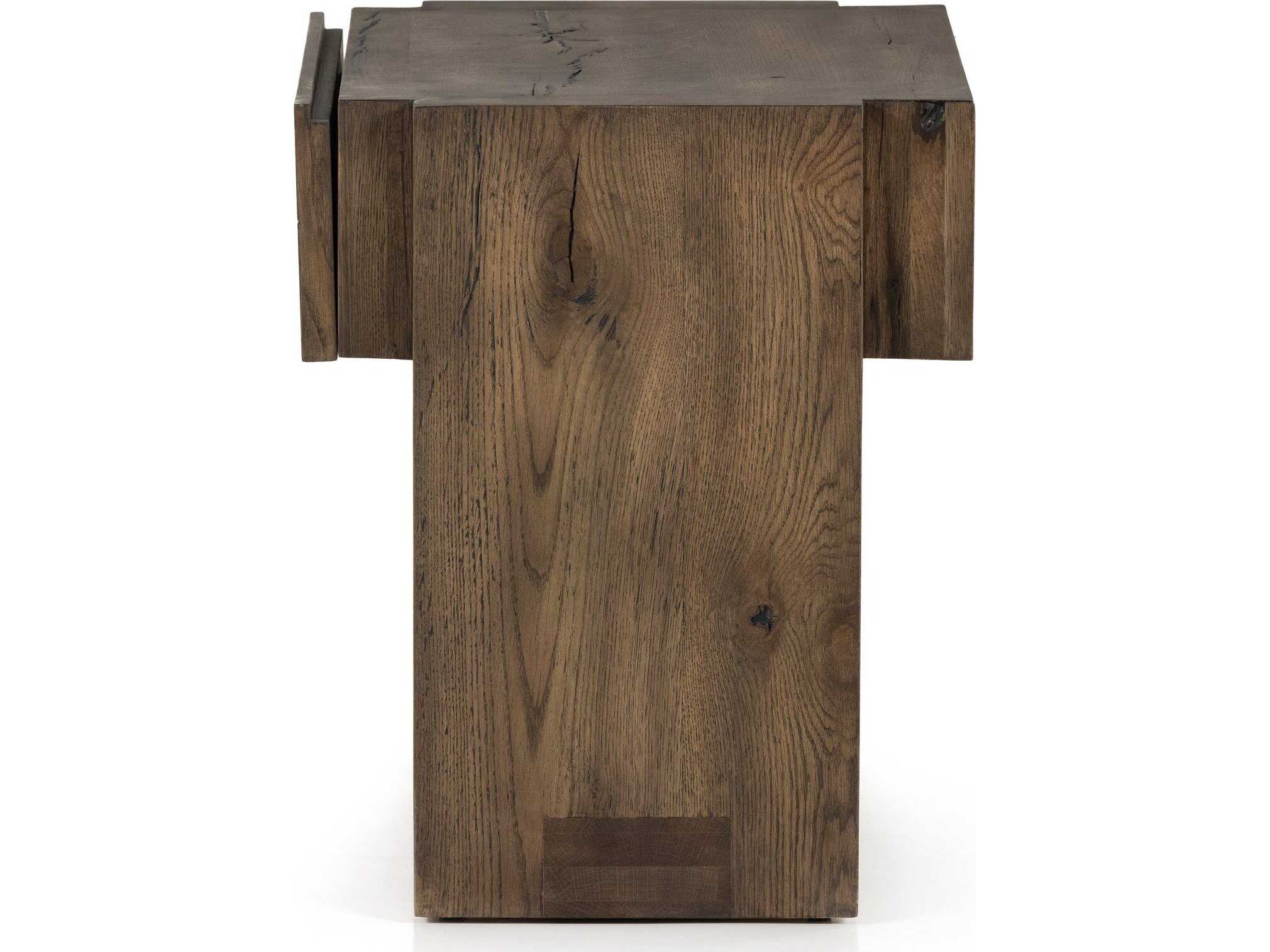 Four Hands Bina Perrin 1-Drawer Brown Oak Wood Nightstand