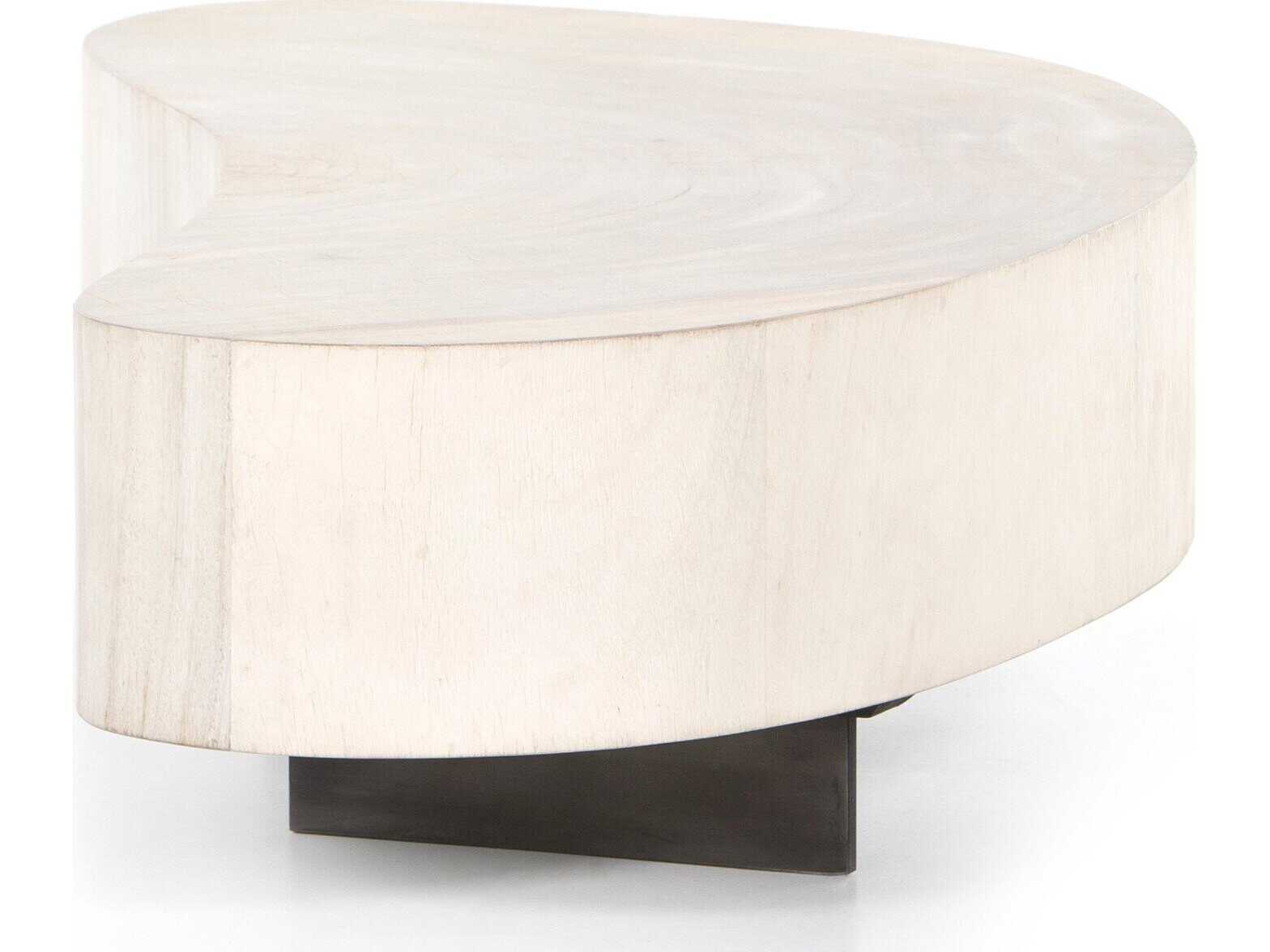 Four Hands Wesson Avett Wood Gunmetal Bleached Guanacaste Oyster Coffee Table