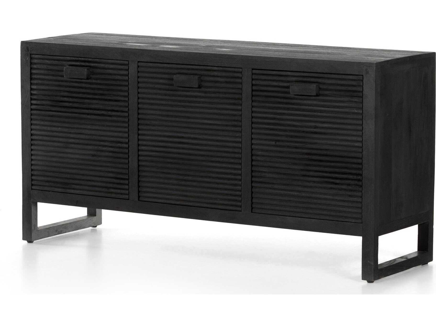 Four Hands Maya Lorne 59" Mango Wood Dark Reeded Totem Media Console
