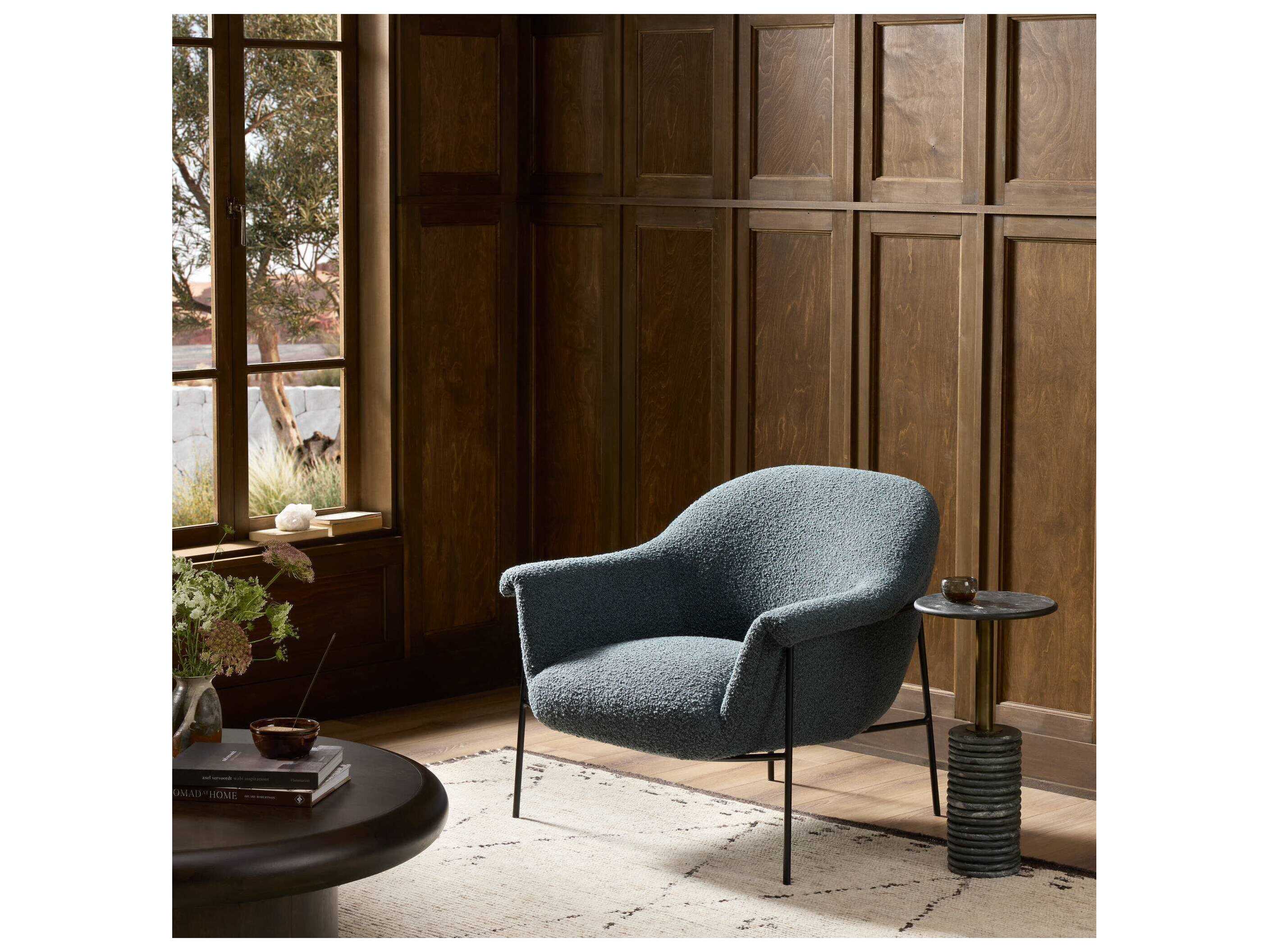 Four Hands Farrow Suerte Knoll Sky  Accent Chair