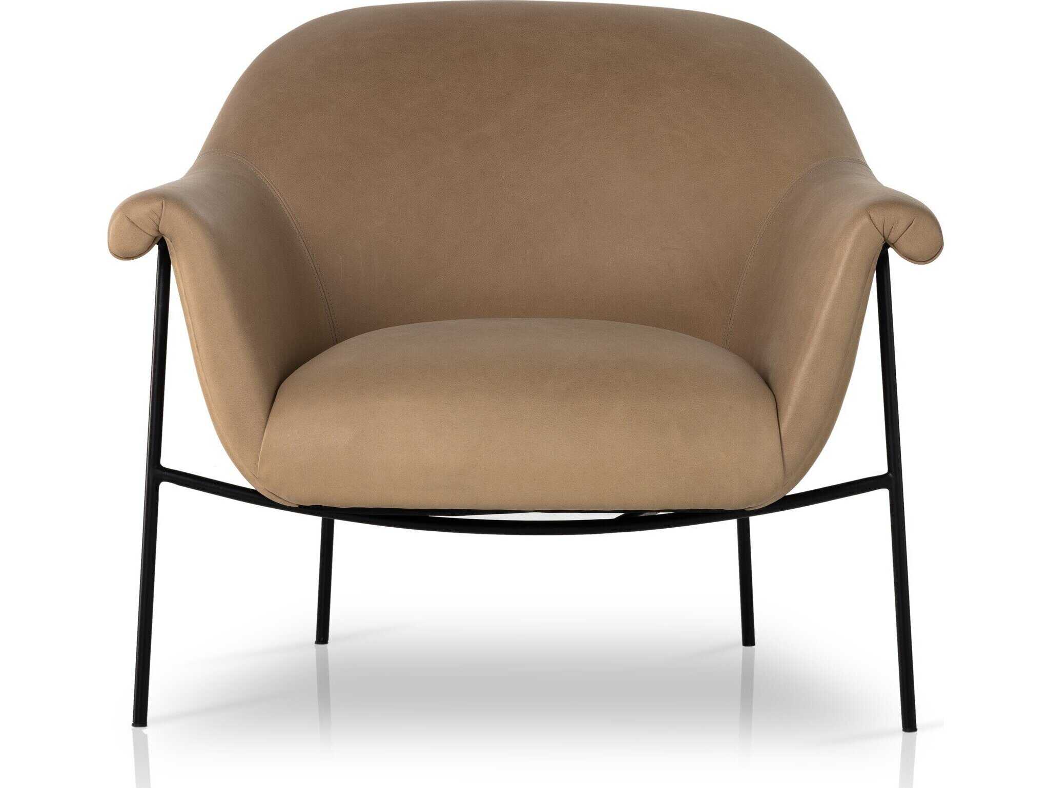 Four Hands Farrow Suerte Palermo Nude Leather Accent Chair