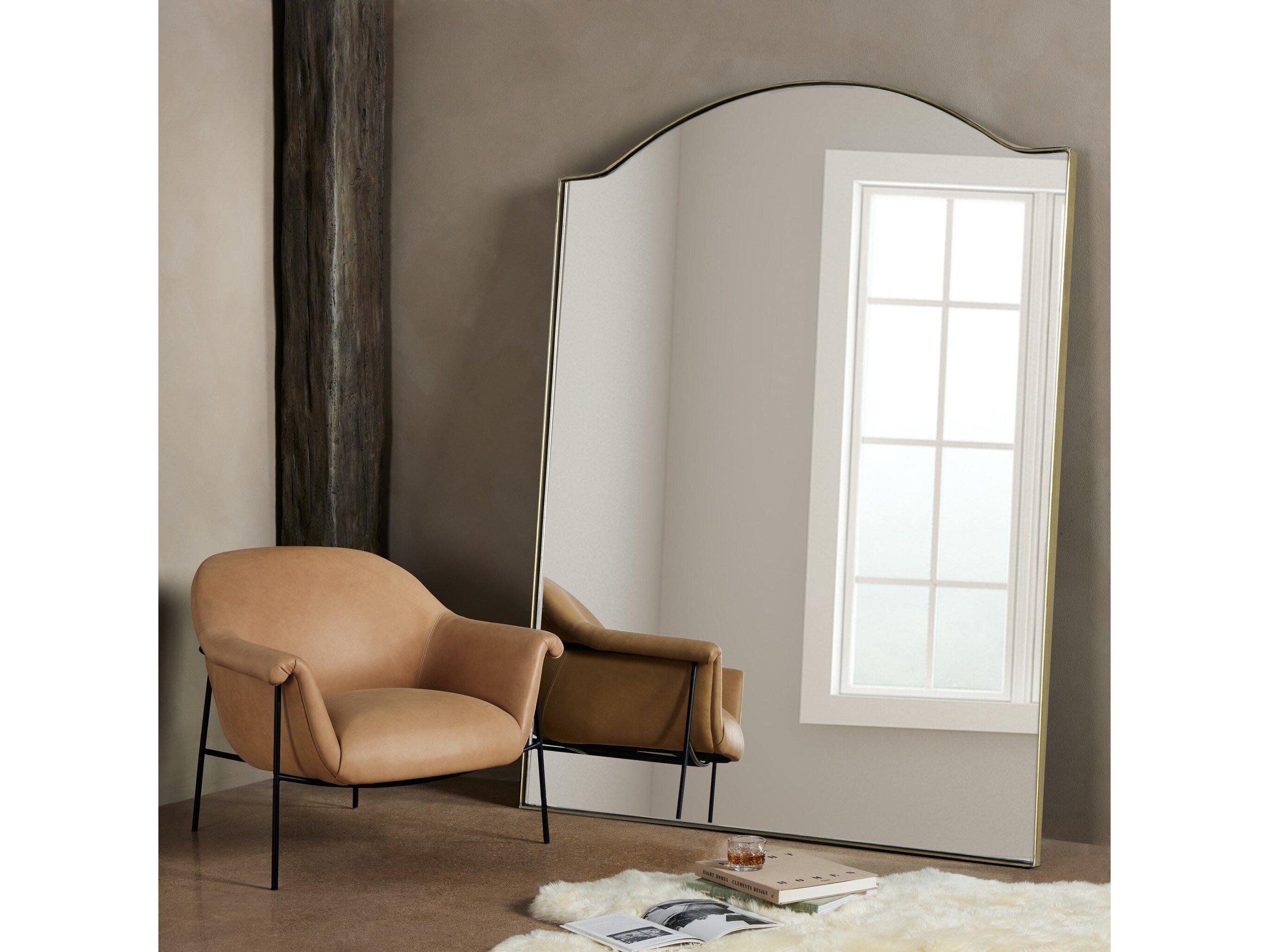 Four Hands Farrow Suerte Palermo Nude Leather Accent Chair
