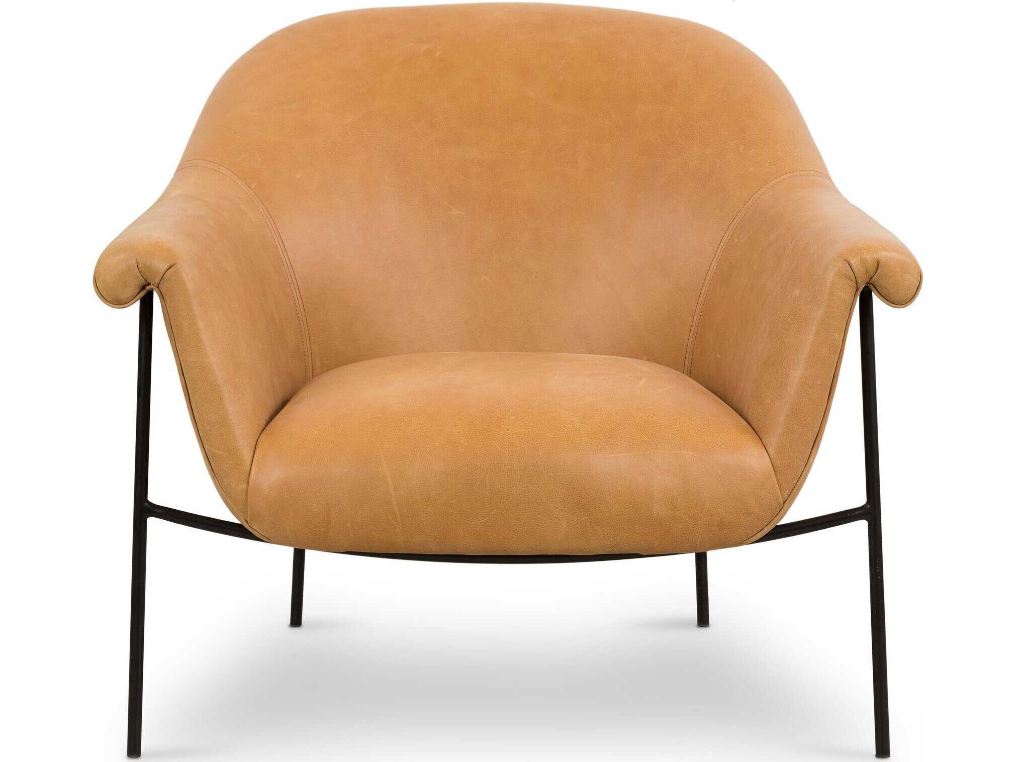 Four Hands Farrow Suerte Brown Leather Accent Chair