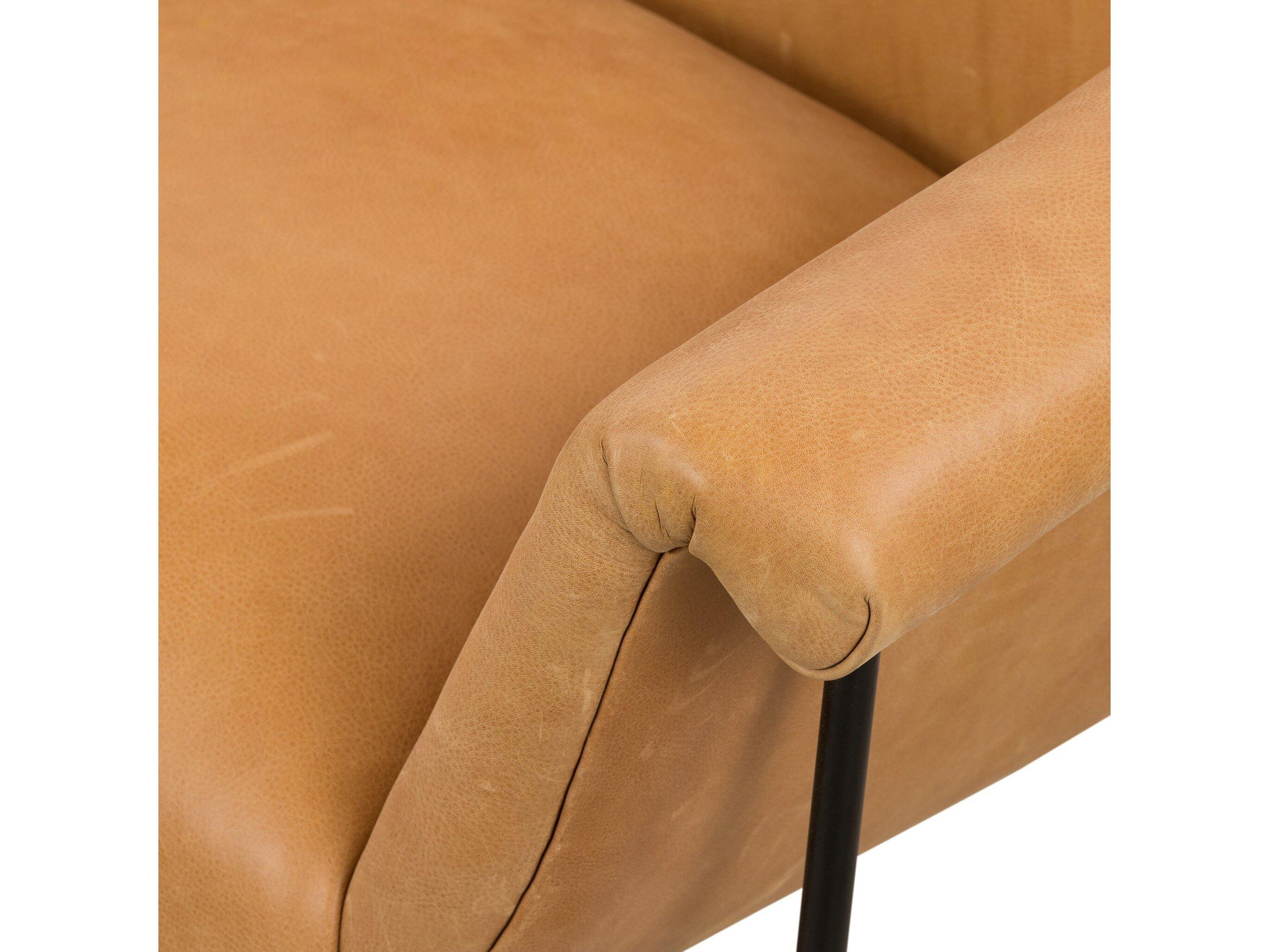 Four Hands Farrow Suerte Brown Leather Accent Chair