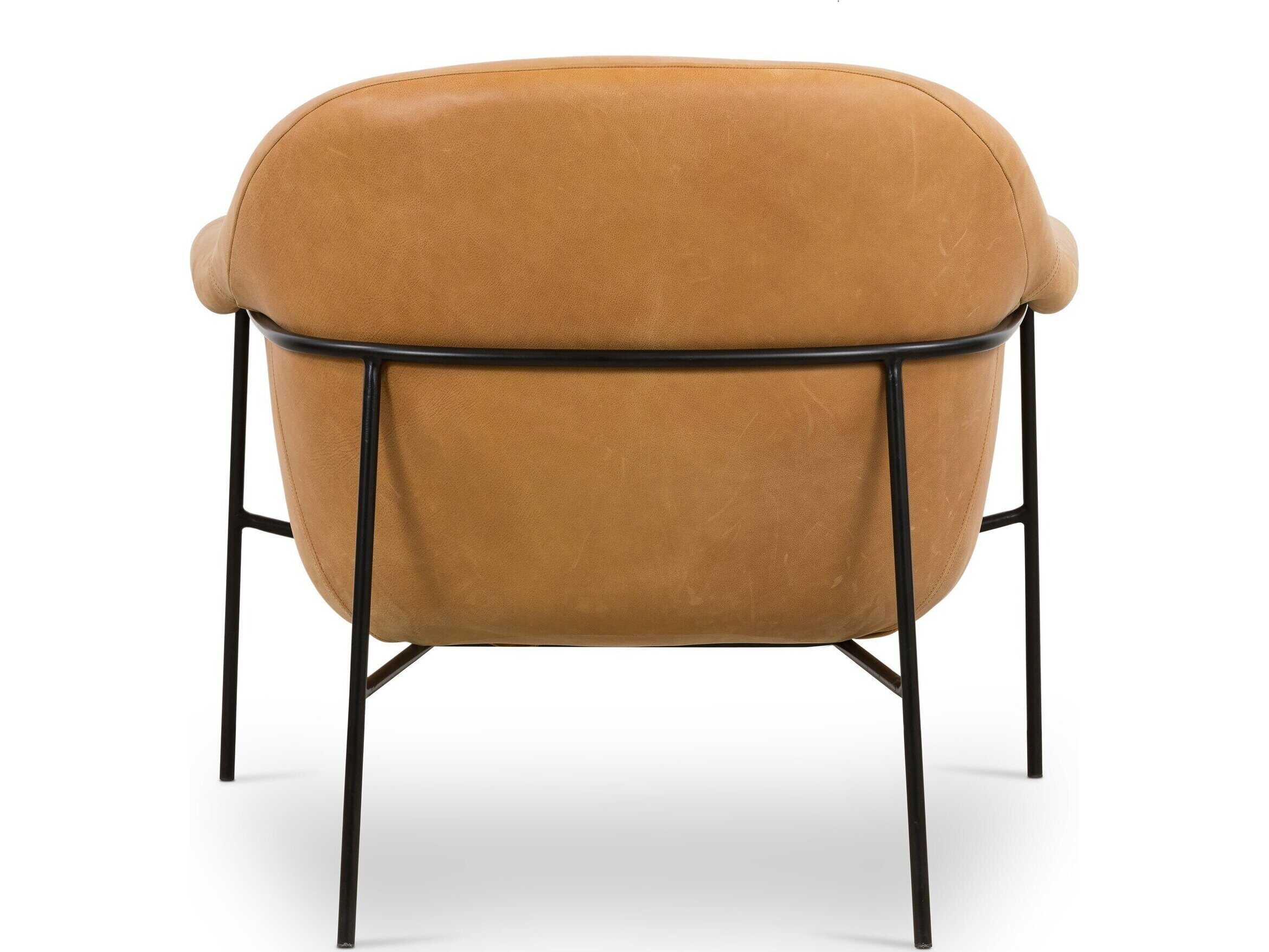 Four Hands Farrow Suerte Brown Leather Accent Chair