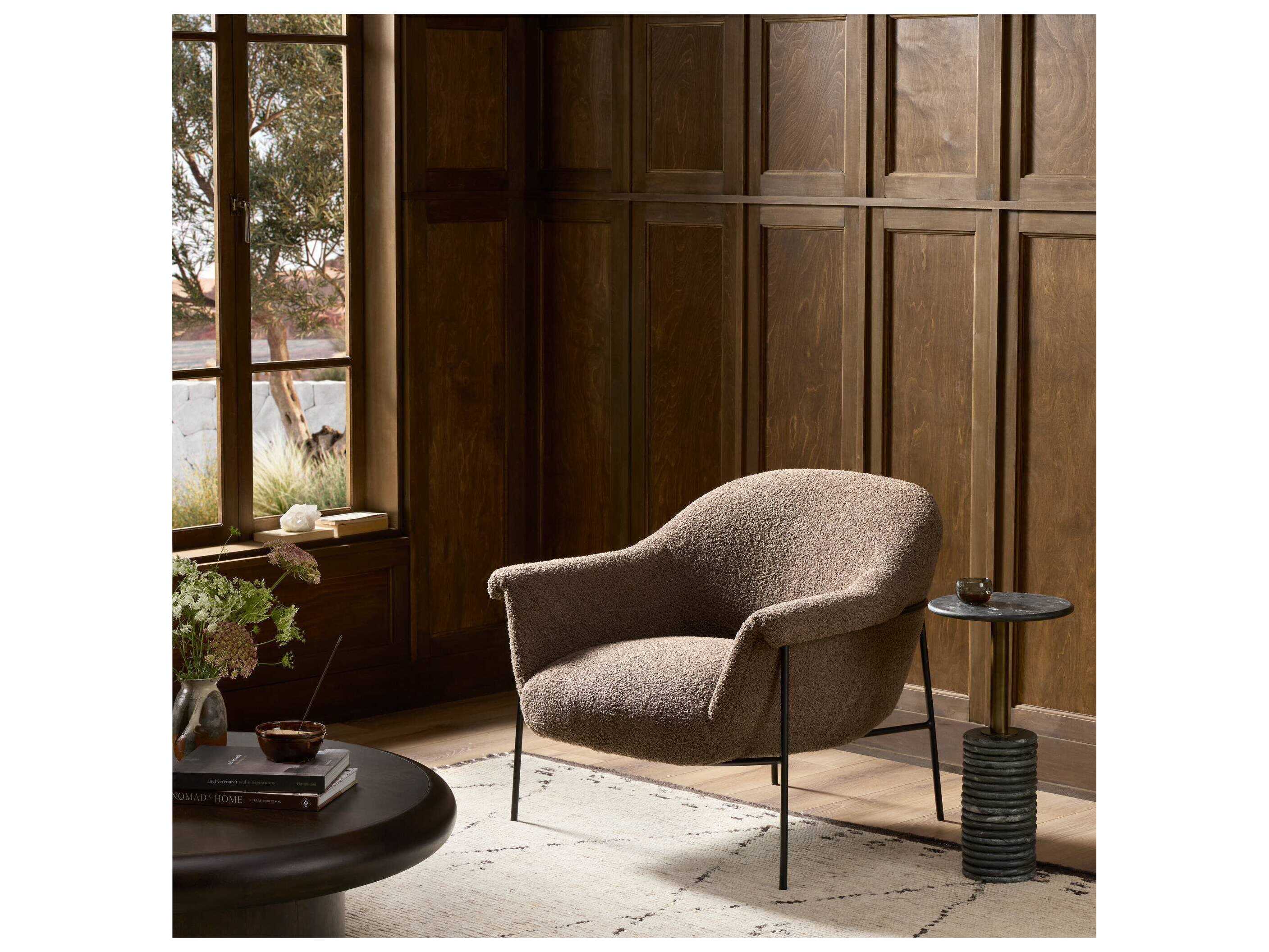 Four Hands Farrow Brown Fabric Accent Chair