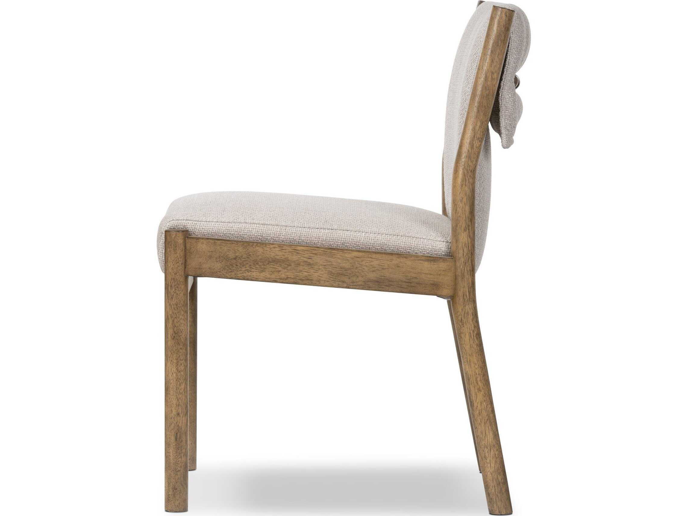 Four Hands Belfast Hito Fabric Solid Wood Beige Upholstered Side Dining Chair