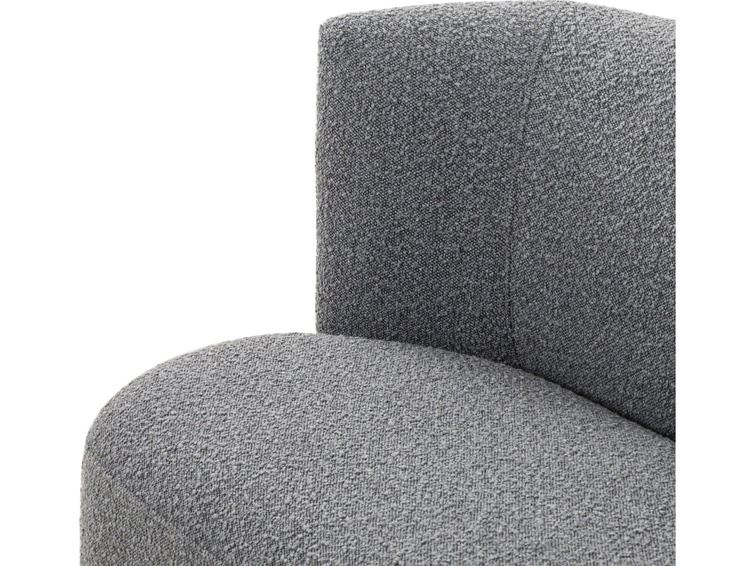 Four Hands Grayson Toasted Ash Veneer Knoll Charcoal Gray Upholstered Accent Bench