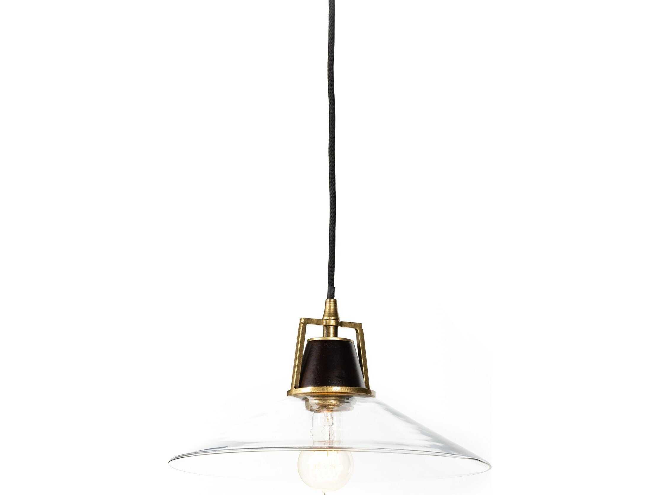 Four Hands Hutton 1-Light Brass Glass Dome Linear Pendant