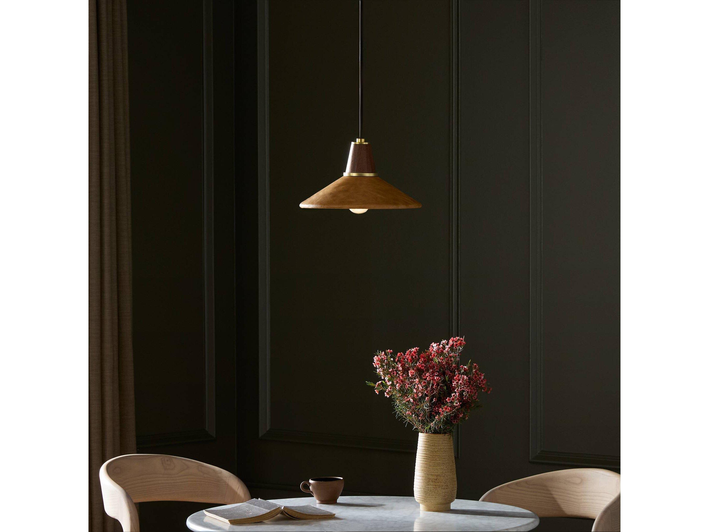 Four Hands Deacon Cullen Pendant-Natural Walnut