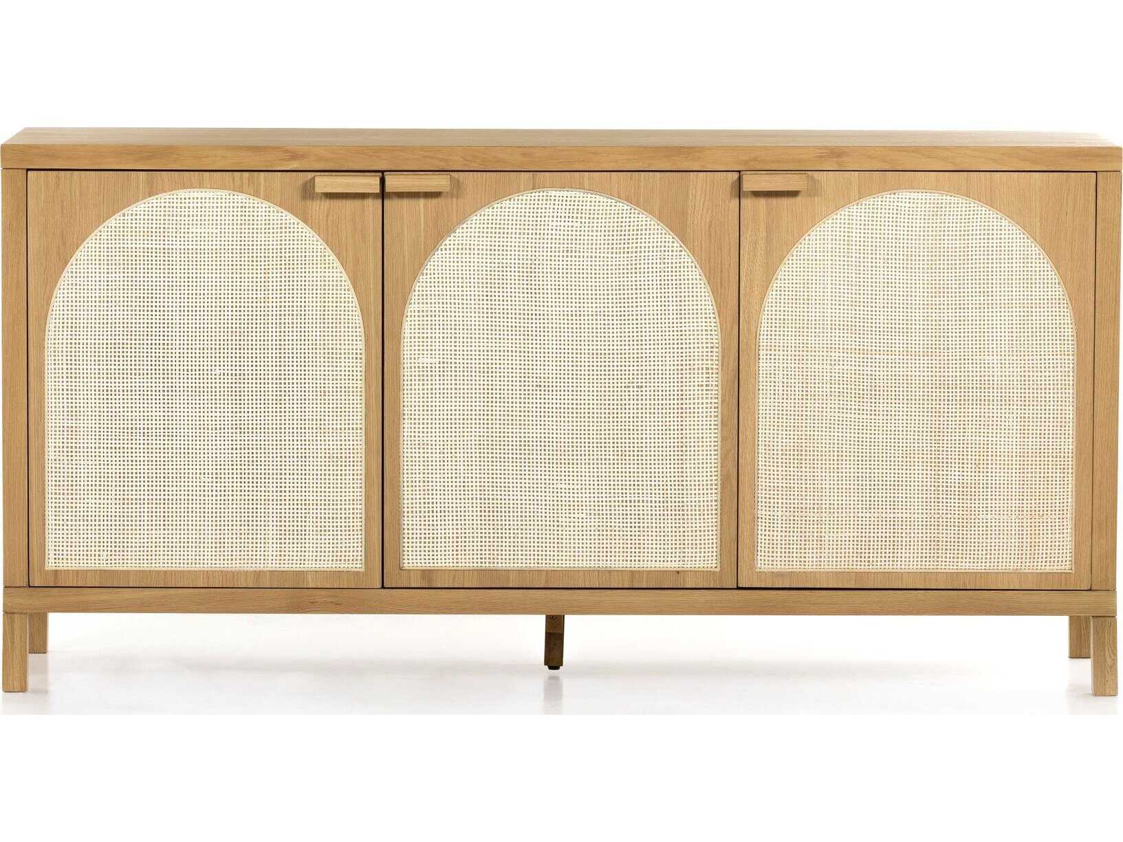 Four Hands Filmore Allegra 69" Oak Wood Honey Light Natural Cane Sideboard