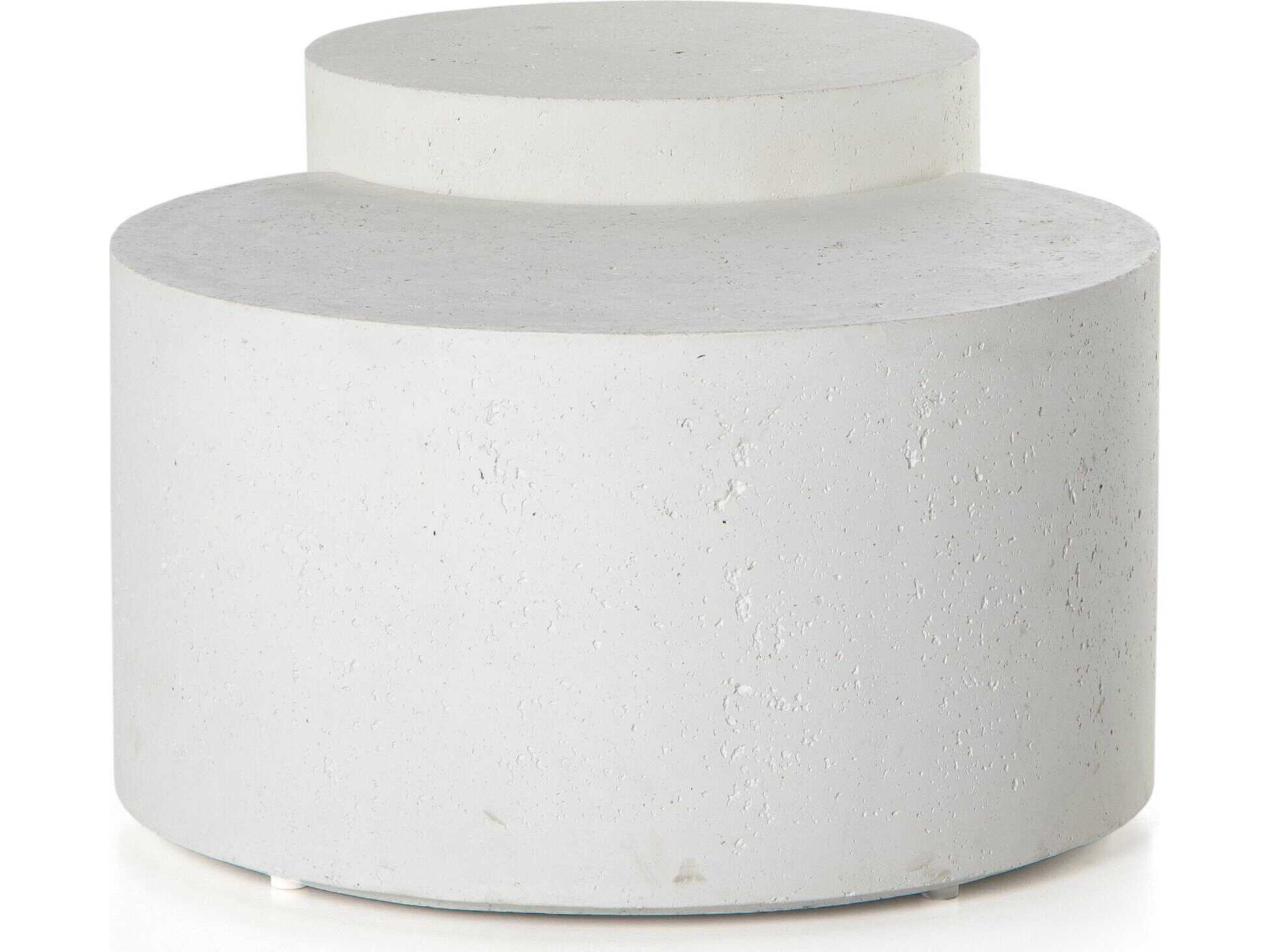 Four Hands Constantine Meza Concrete Textured White Nesting Coffee Tables