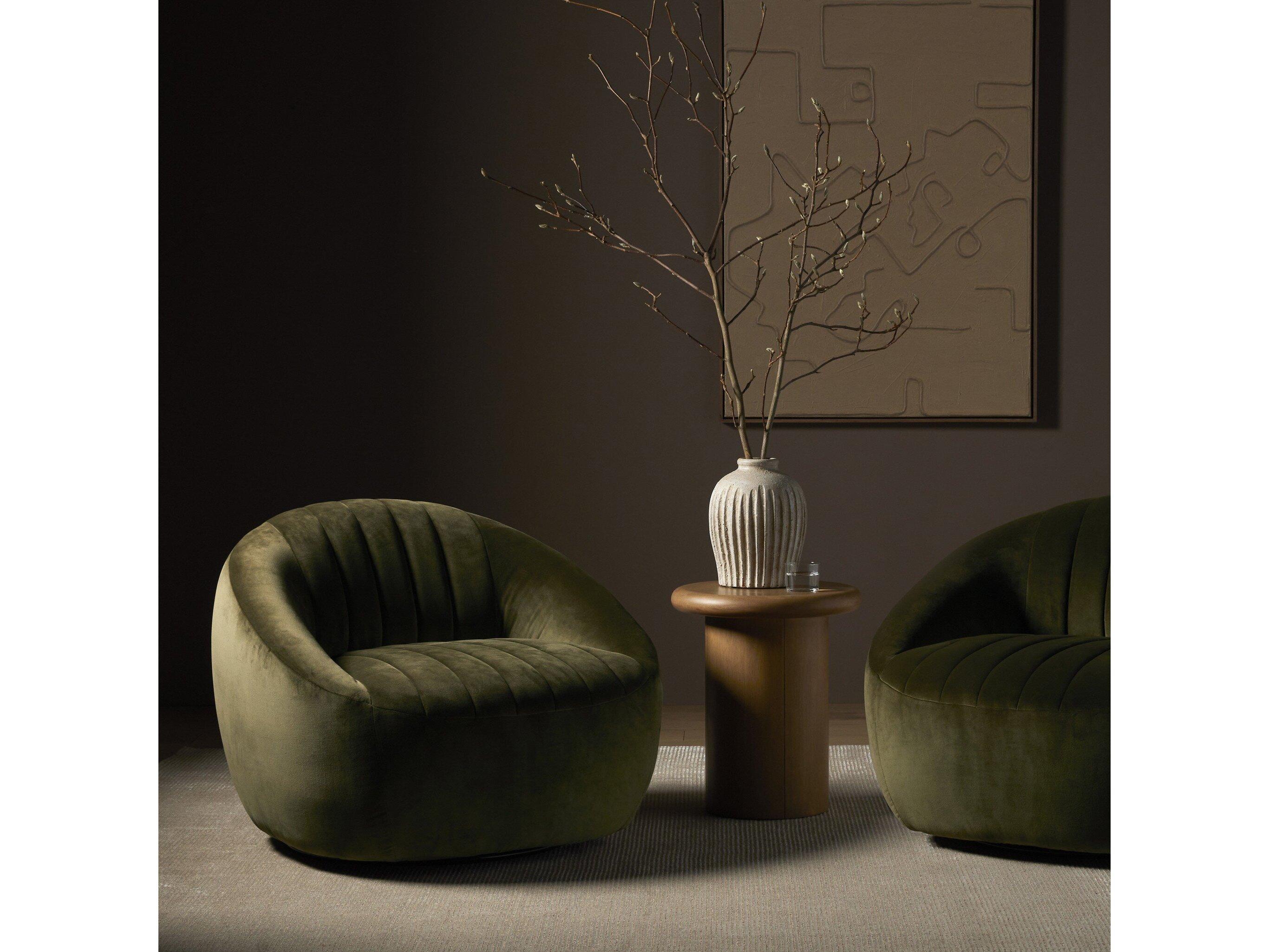 Four Hands Belfast Audie Surrey Olive  Swivel Chair