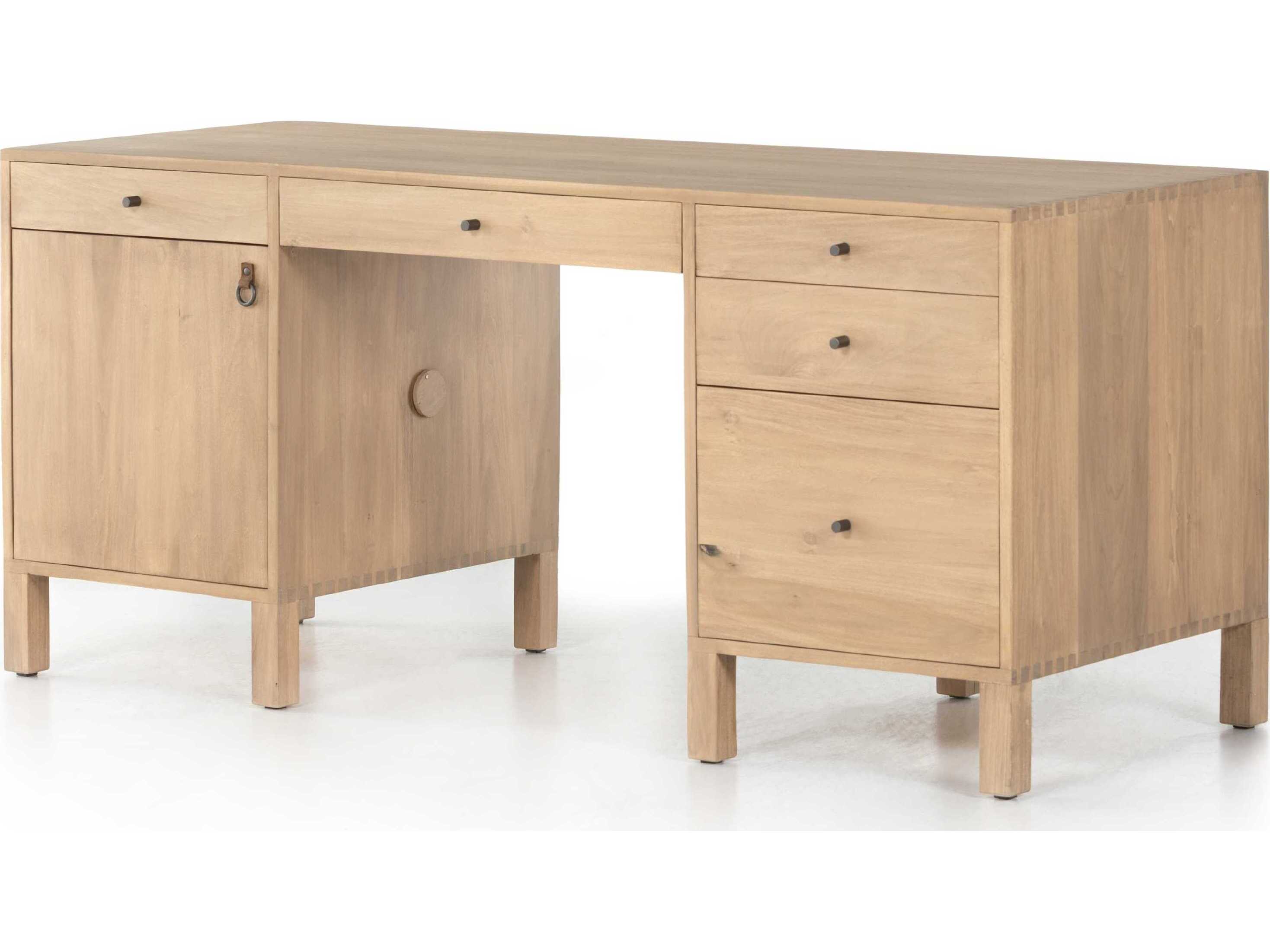 Four Hands Fulton Isador Brown Poplar Wood Executive Desk