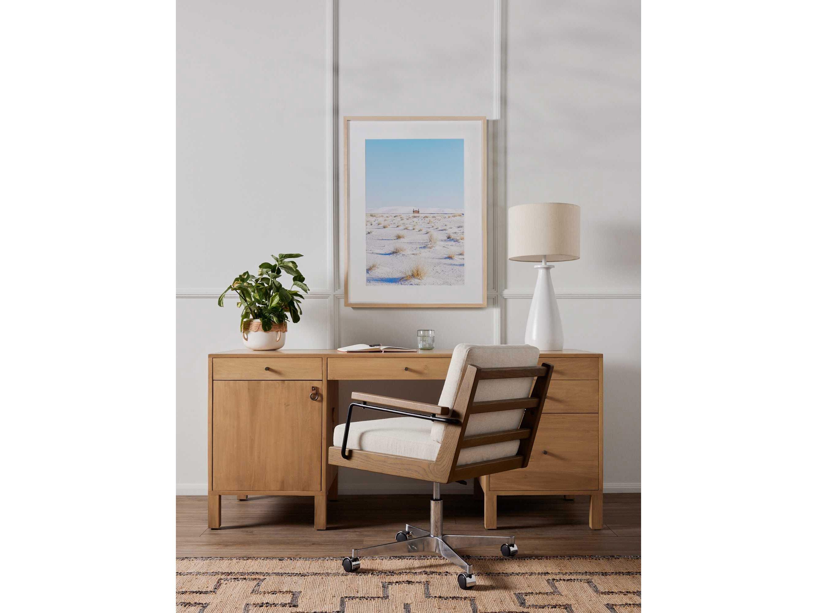 Four Hands Fulton Isador Brown Poplar Wood Executive Desk