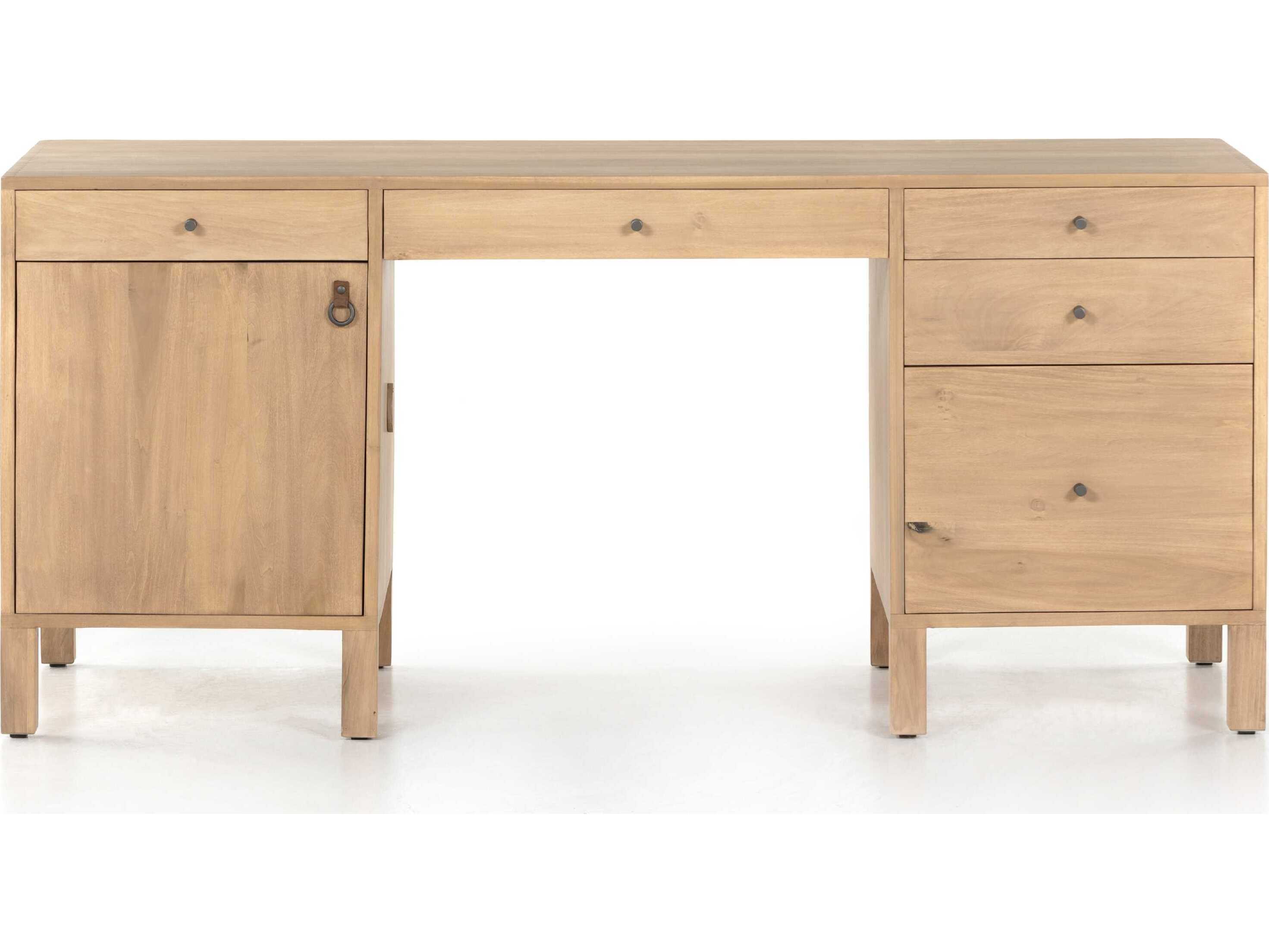 Four Hands Fulton Isador Brown Poplar Wood Executive Desk