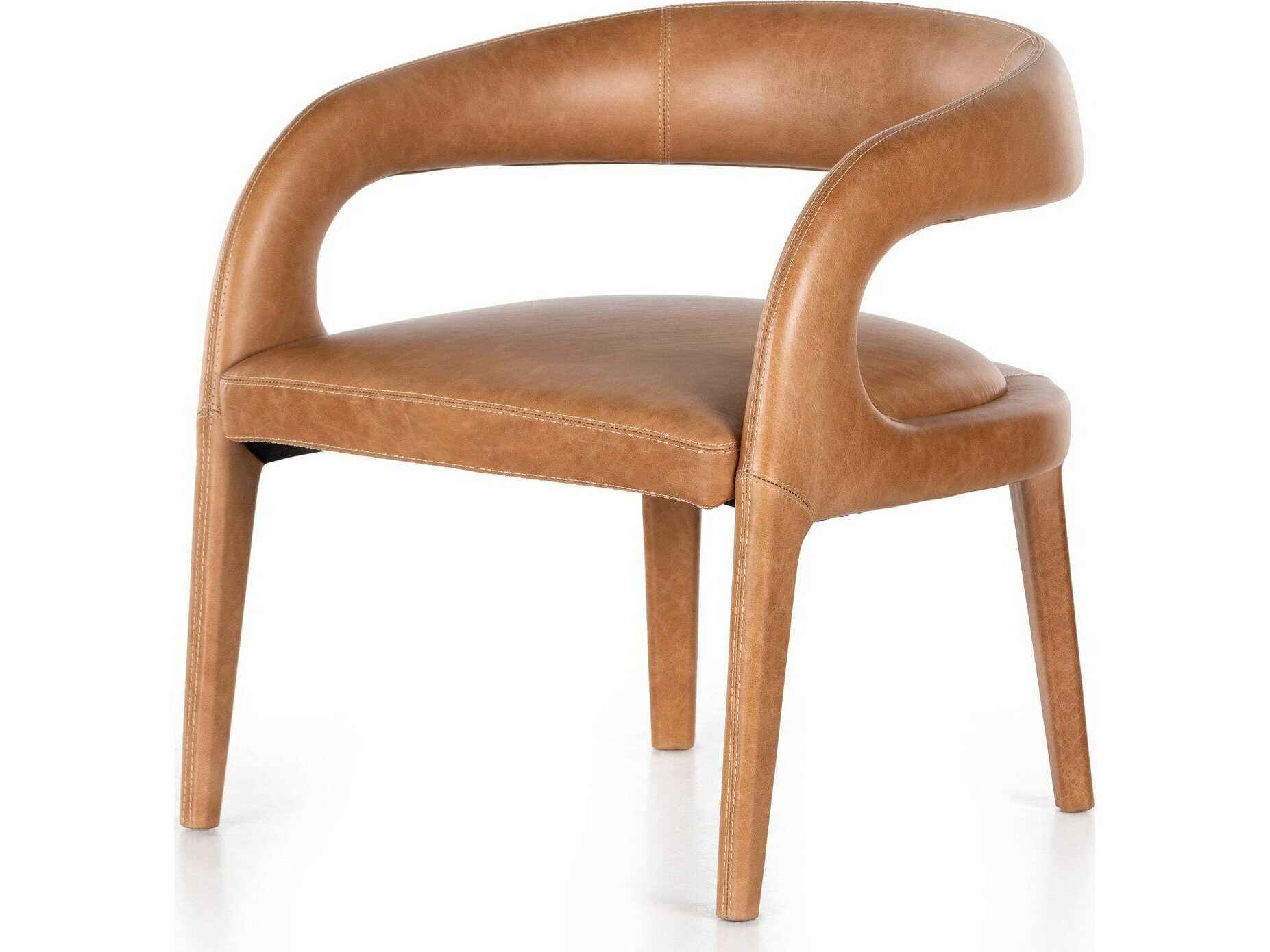 Four Hands Townsend Hawkins Brown Leather Accent Chair