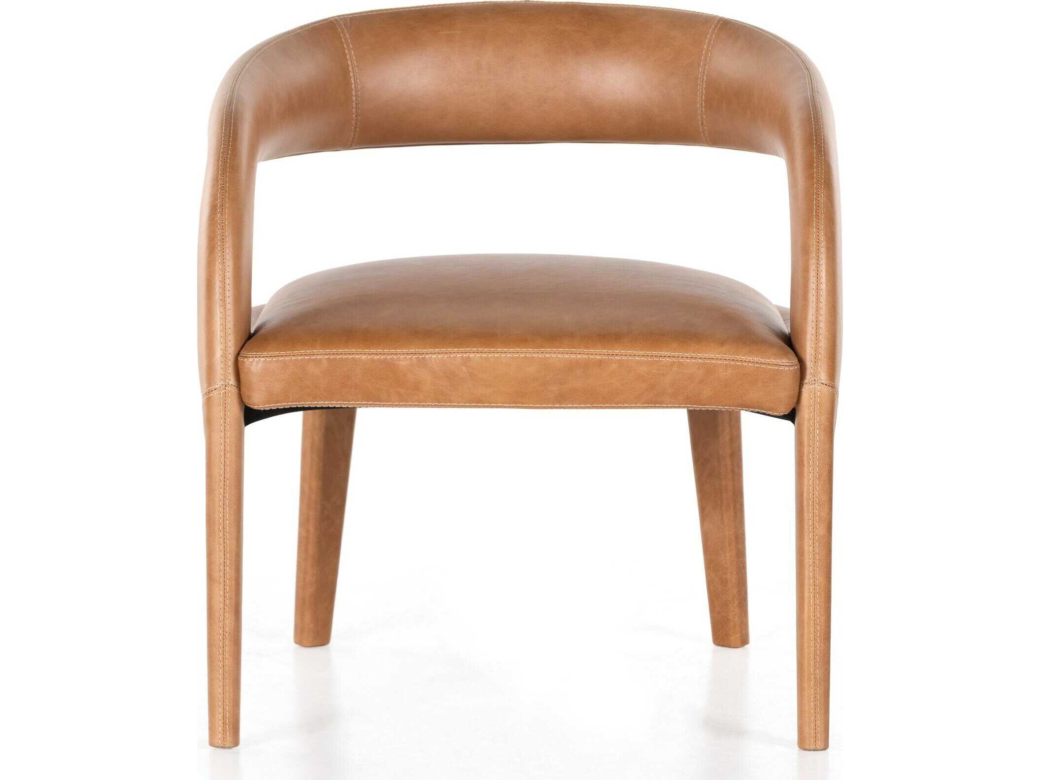 Four Hands Townsend Hawkins Brown Leather Accent Chair