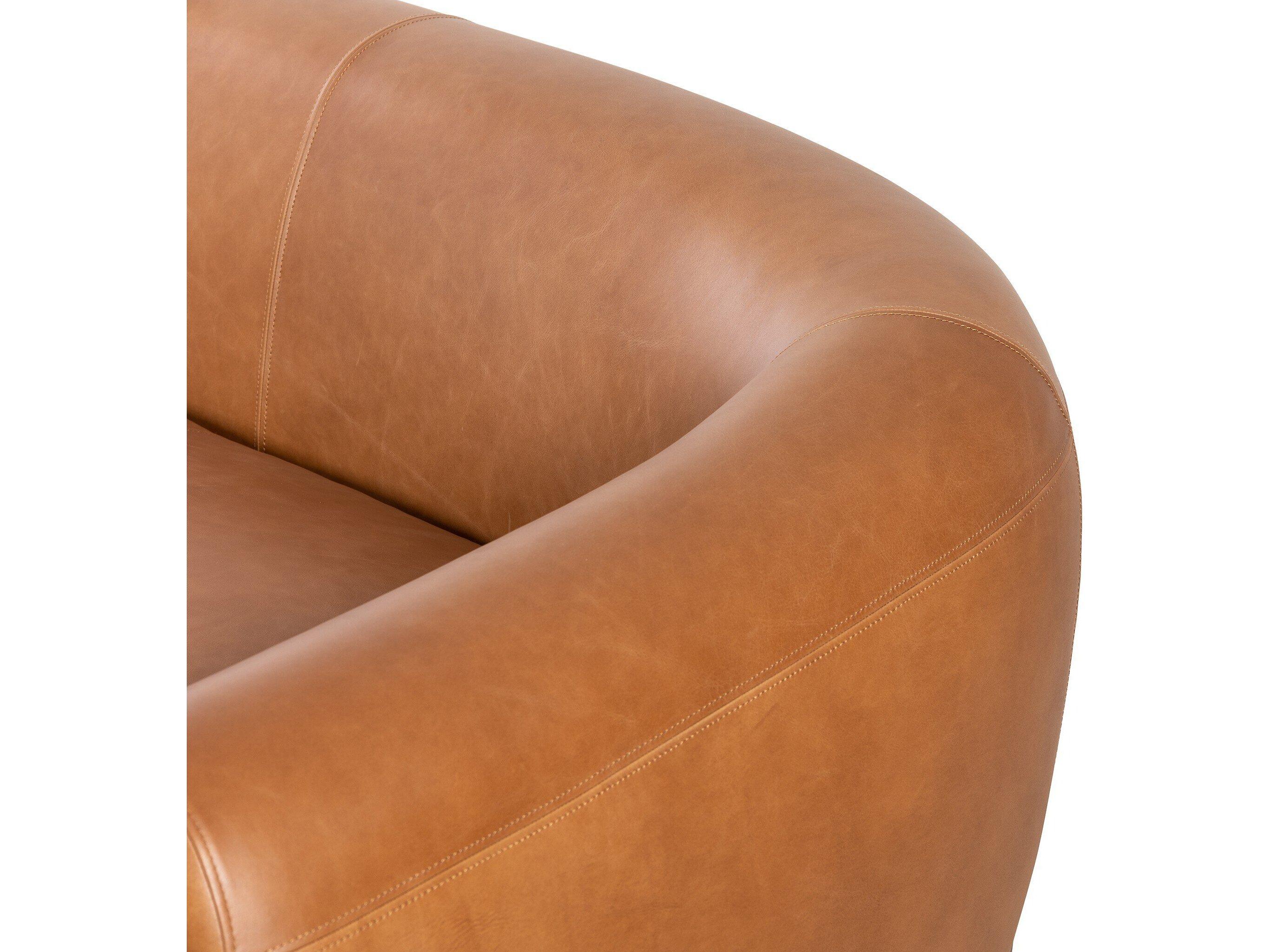 Four Hands Caswell Lyla Valencia Camel Leather Sofa