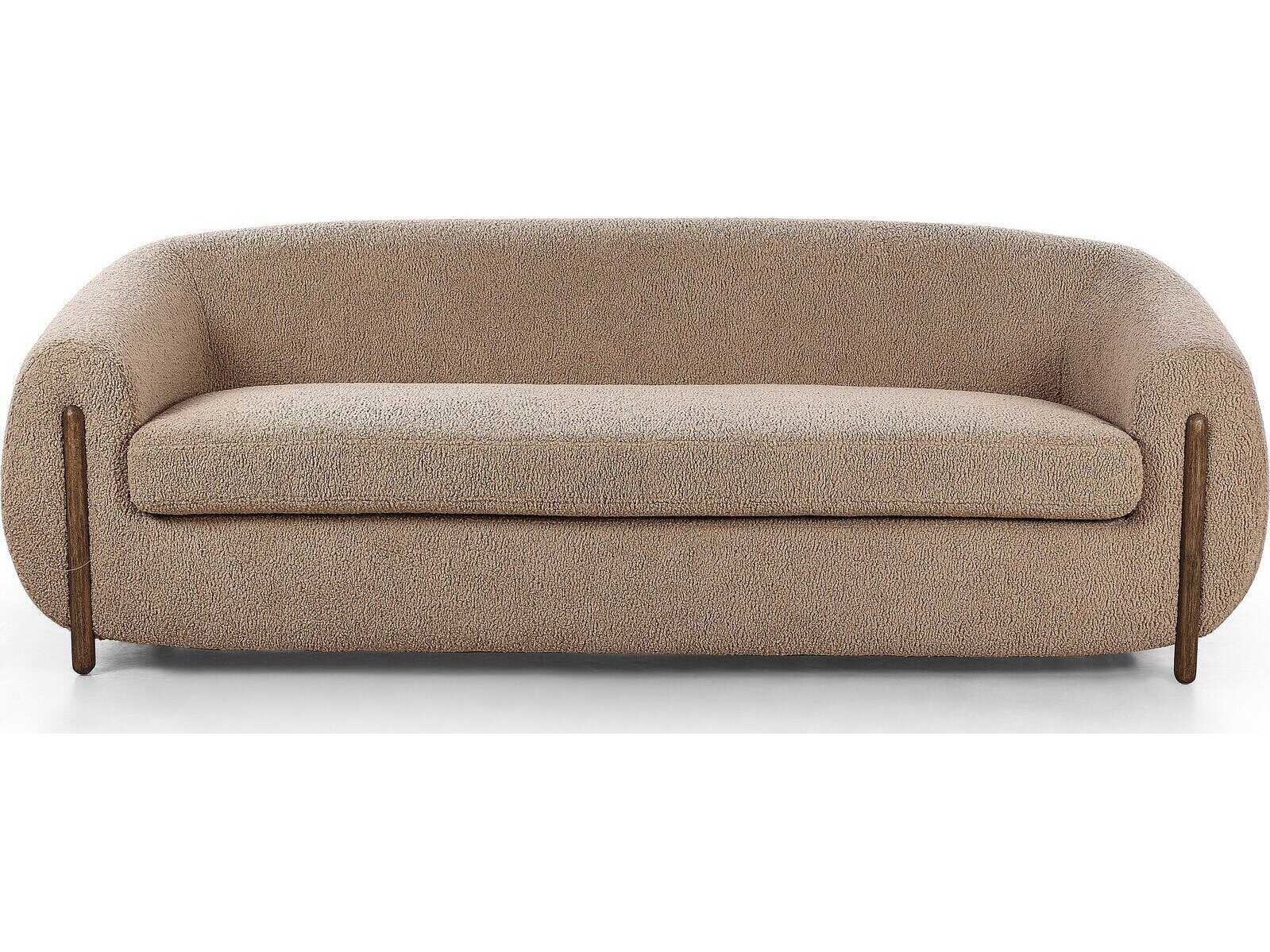Four Hands Caswell Lyla Sheepskin Camel Upholstered Sofa