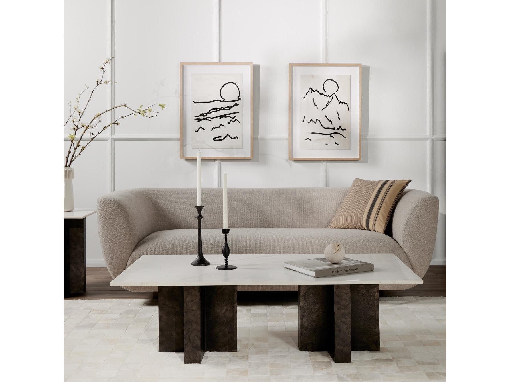 Four Hands Easton Sabine Gibson Taupe Weathered Sepia Beige Upholstered Sofa