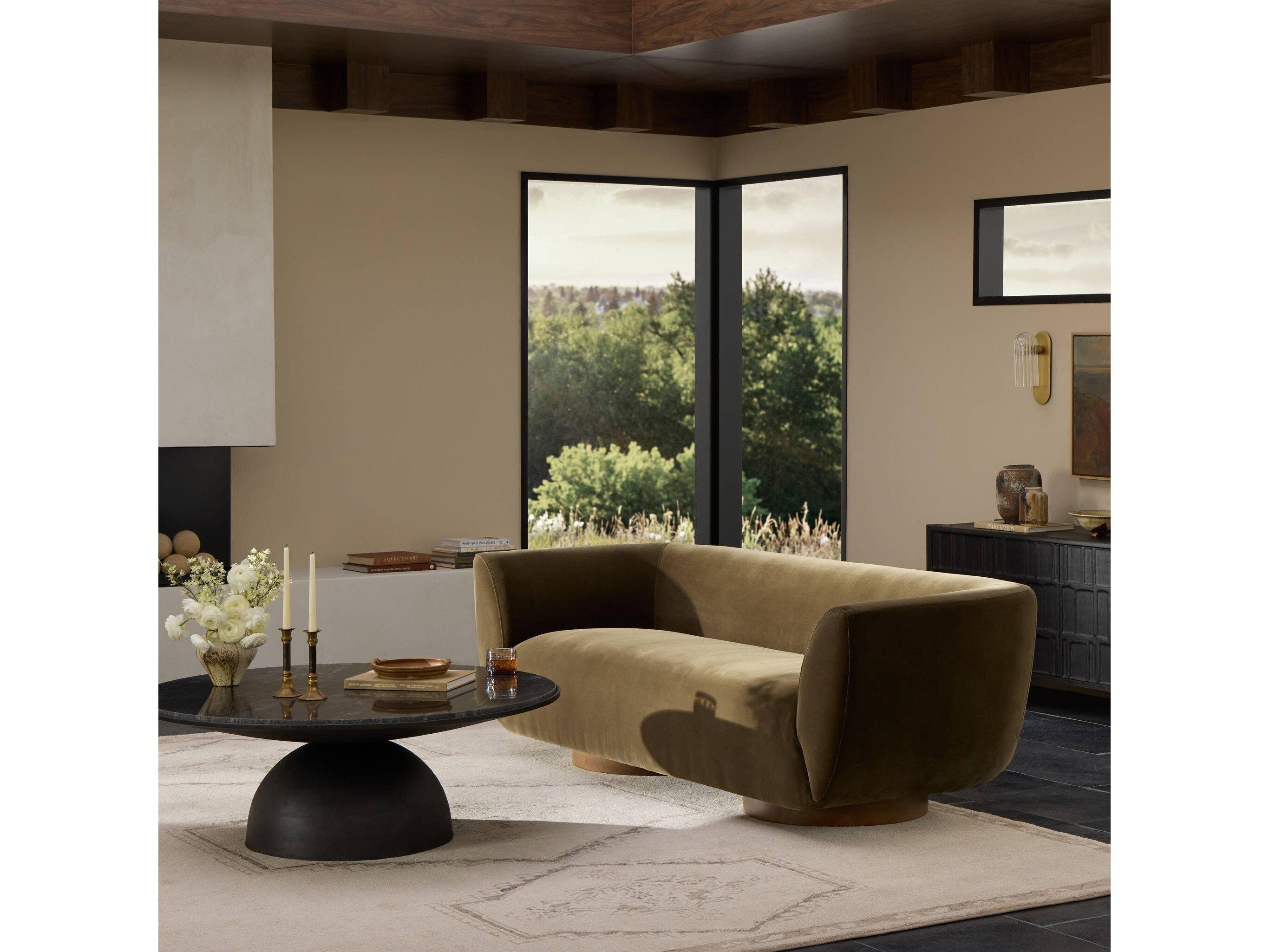 Four Hands Easton Sabine Surrey Olive Upholstered Sofa