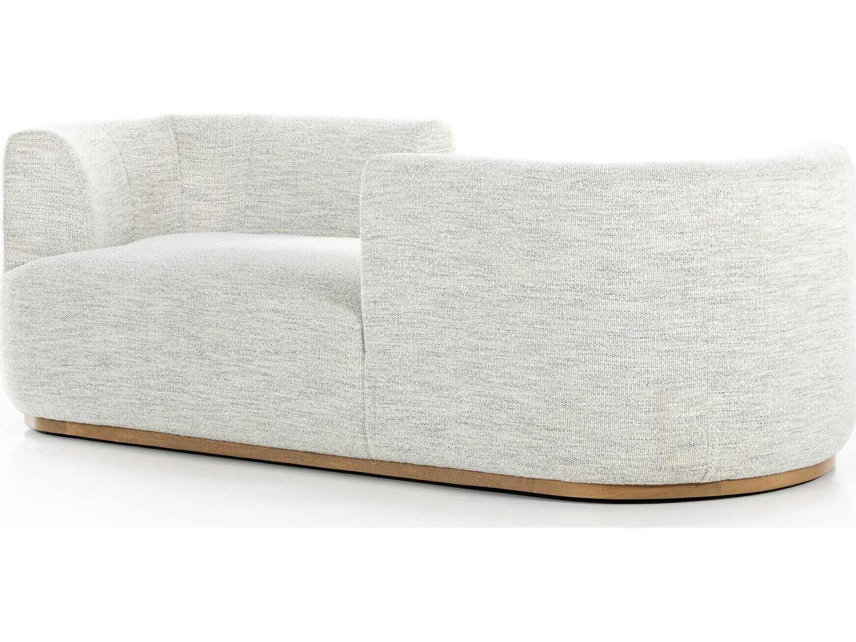 Four Hands Centrale Deandra Tete A Weathered Umber Merino Cotton Gray Upholstered Chaise