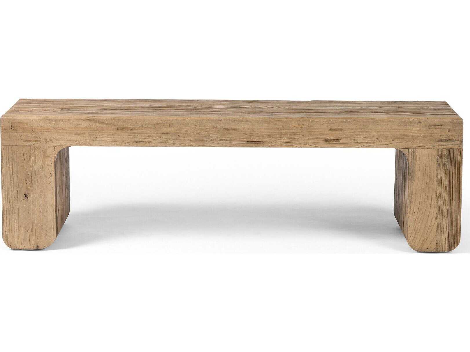 Four Hands Wells Natural Elm Brown Accent Bench