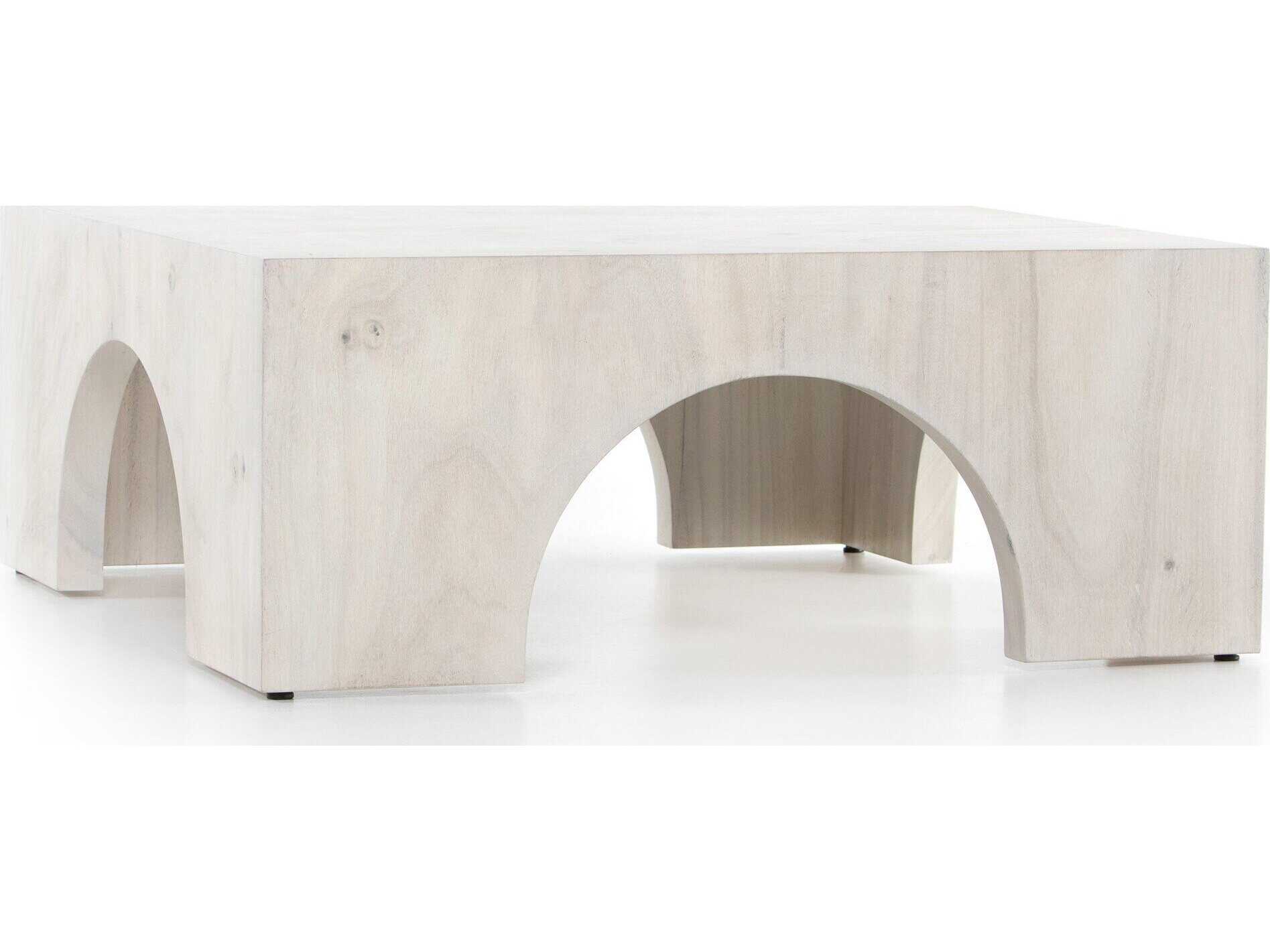 Four Hands Wesson Fausto Square Wood Bleached Guanacaste Coffee Table