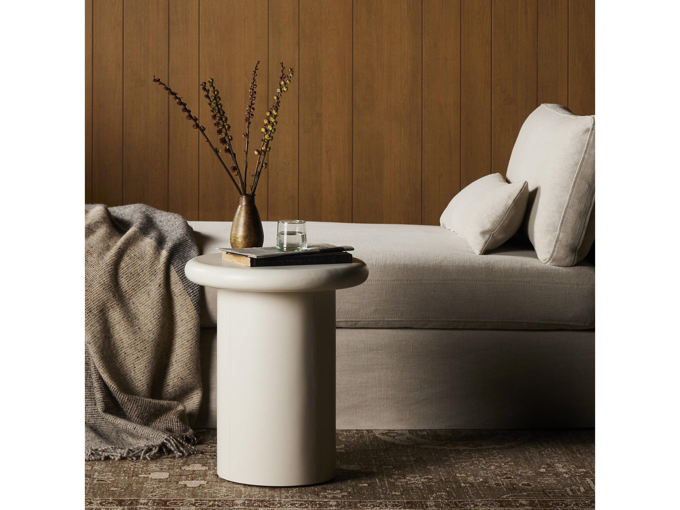 Four Hands Bolton Zach Tofu Solid Round Wood End Table