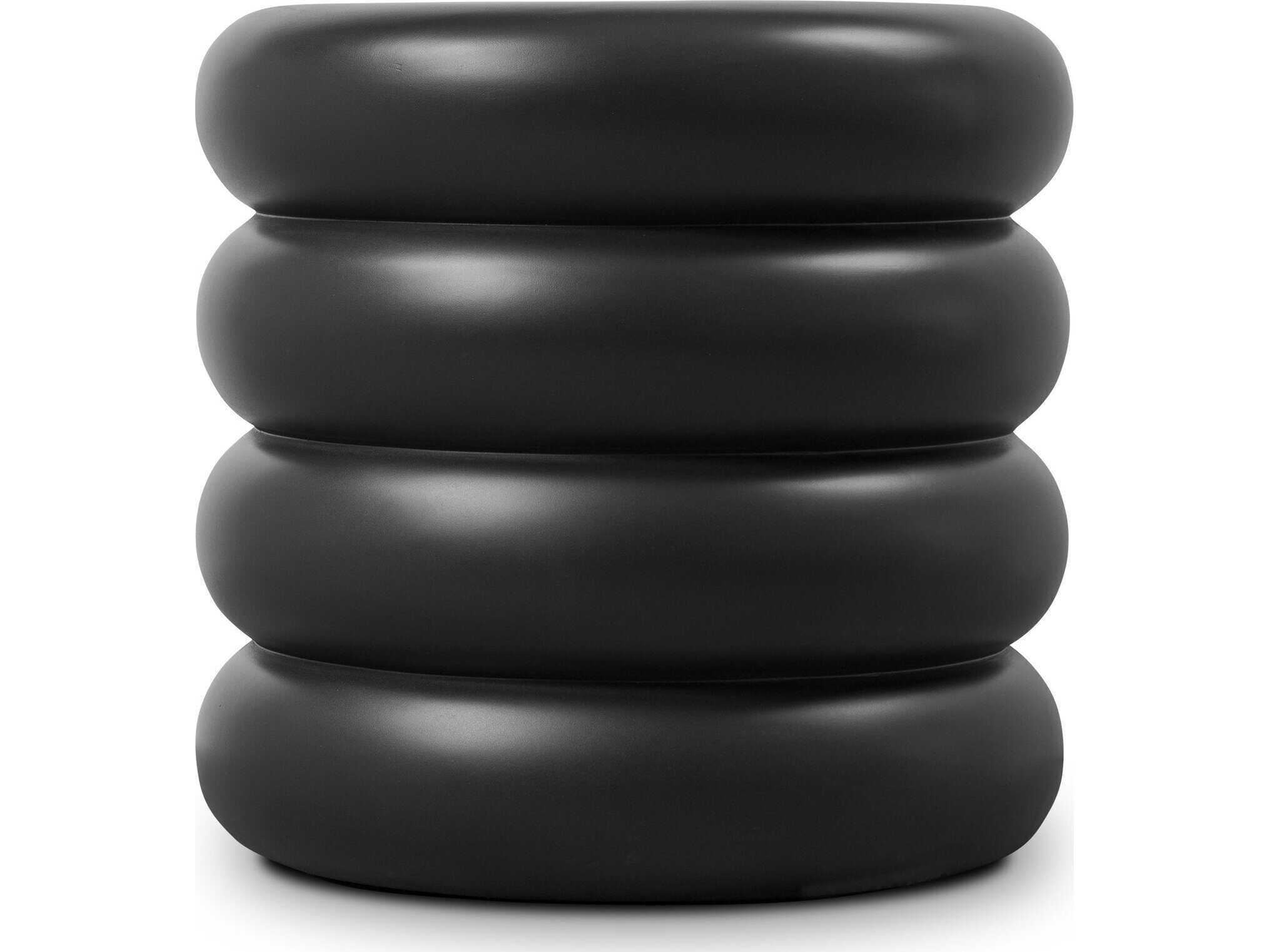 Four Hands Thayer West Black Concrete End Table