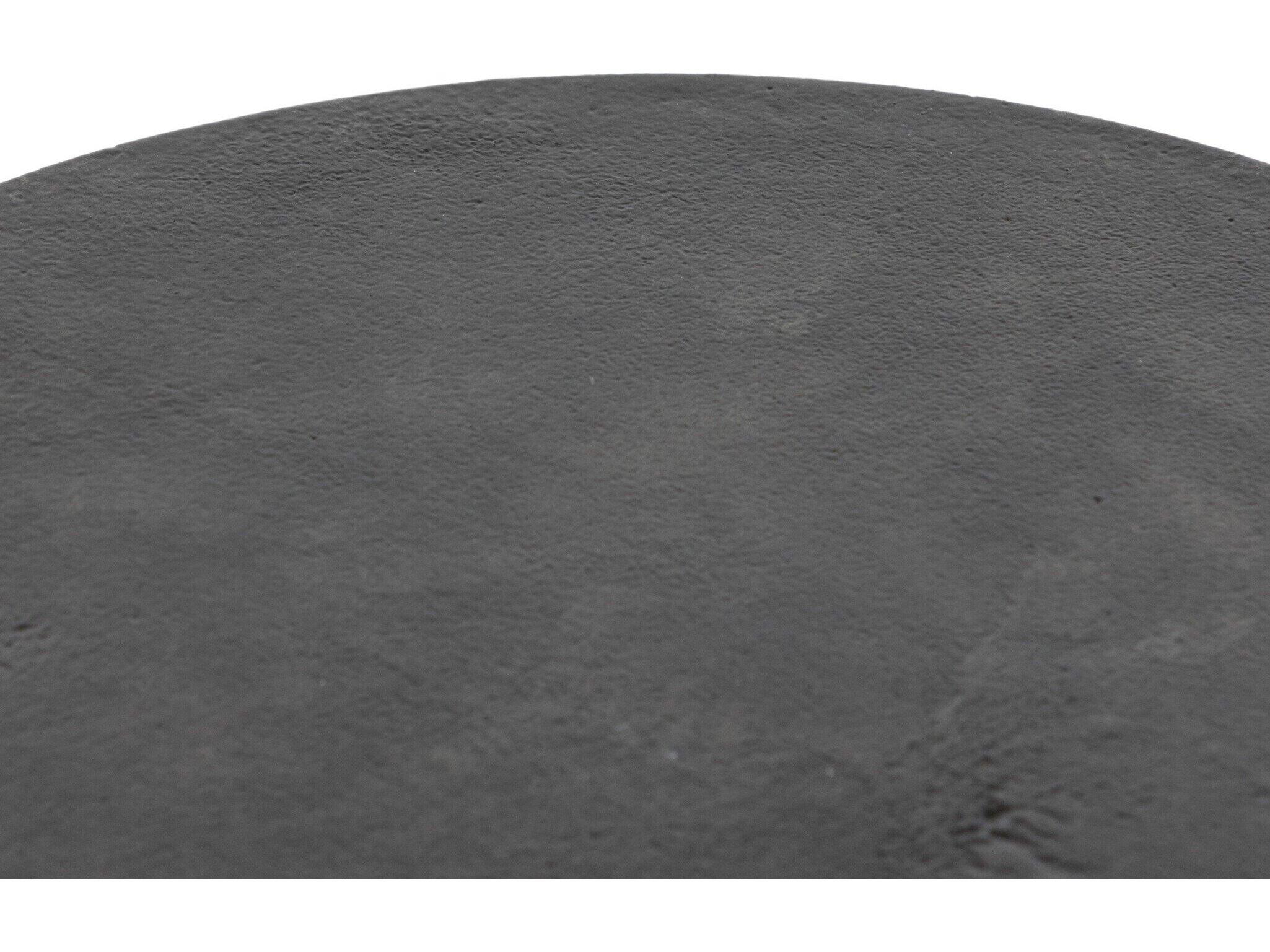 Four Hands Marlow Gino Round Metal Raw Black End Table