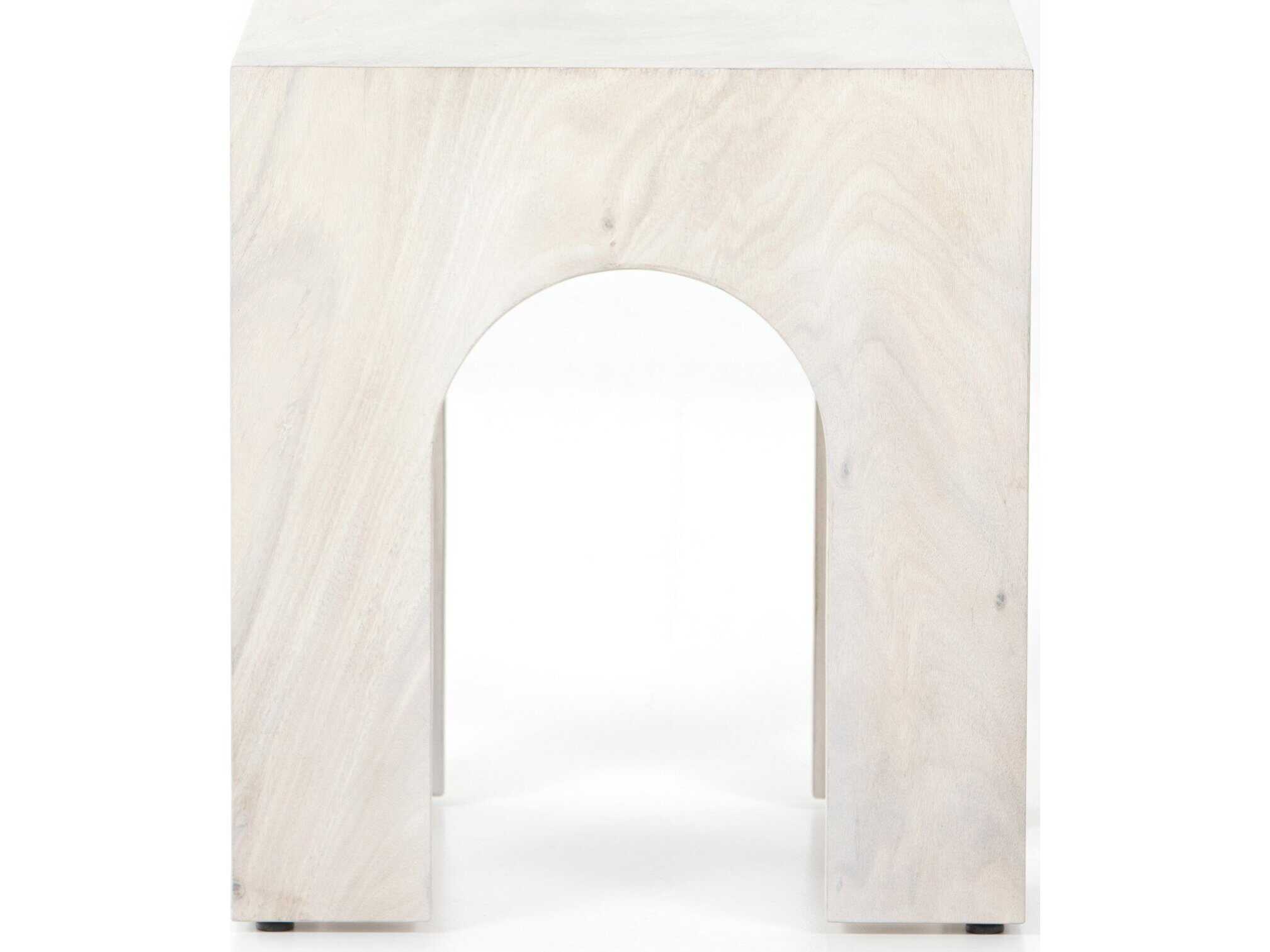 Four Hands Wesson Fausto Square Wood Bleached Guanacaste End Table