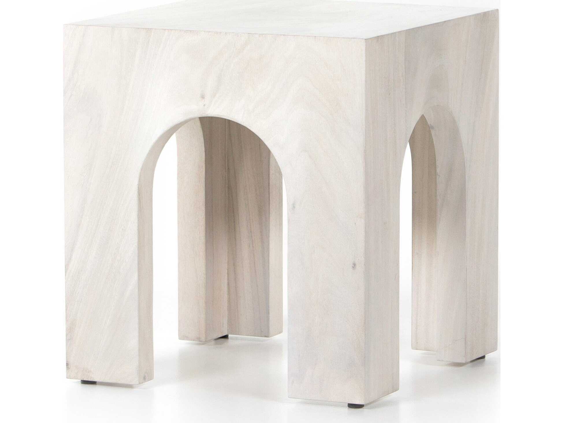 Four Hands Wesson Fausto Square Wood Bleached Guanacaste End Table