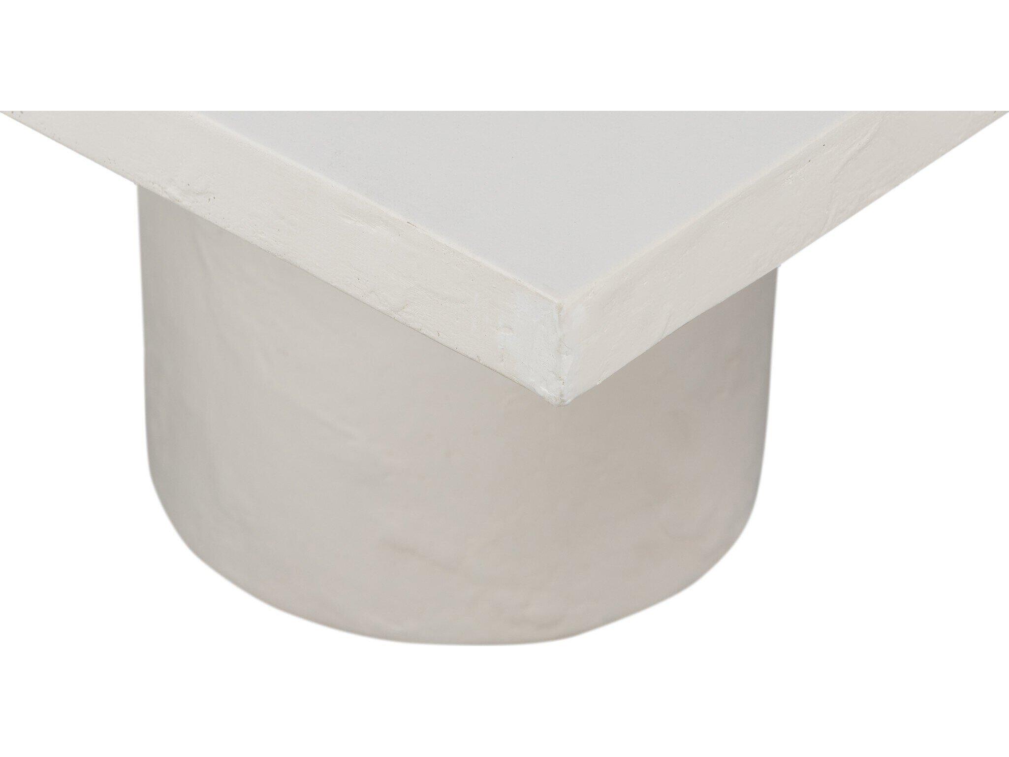 Four Hands Constantine Parra Rectangular Plaster Molded Concrete White Coffee Table