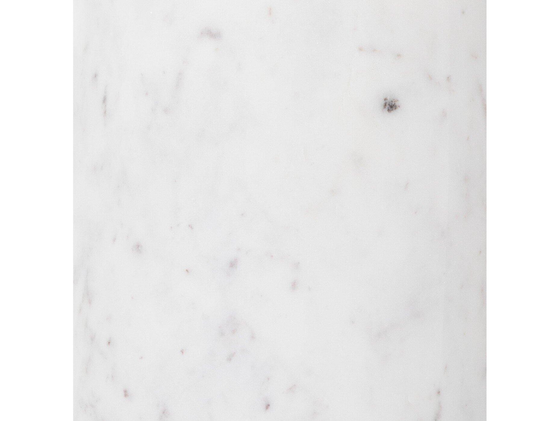 Four Hands Marlow Cronos Round Metal Polished White Marble Solid Hammered Grey End Table