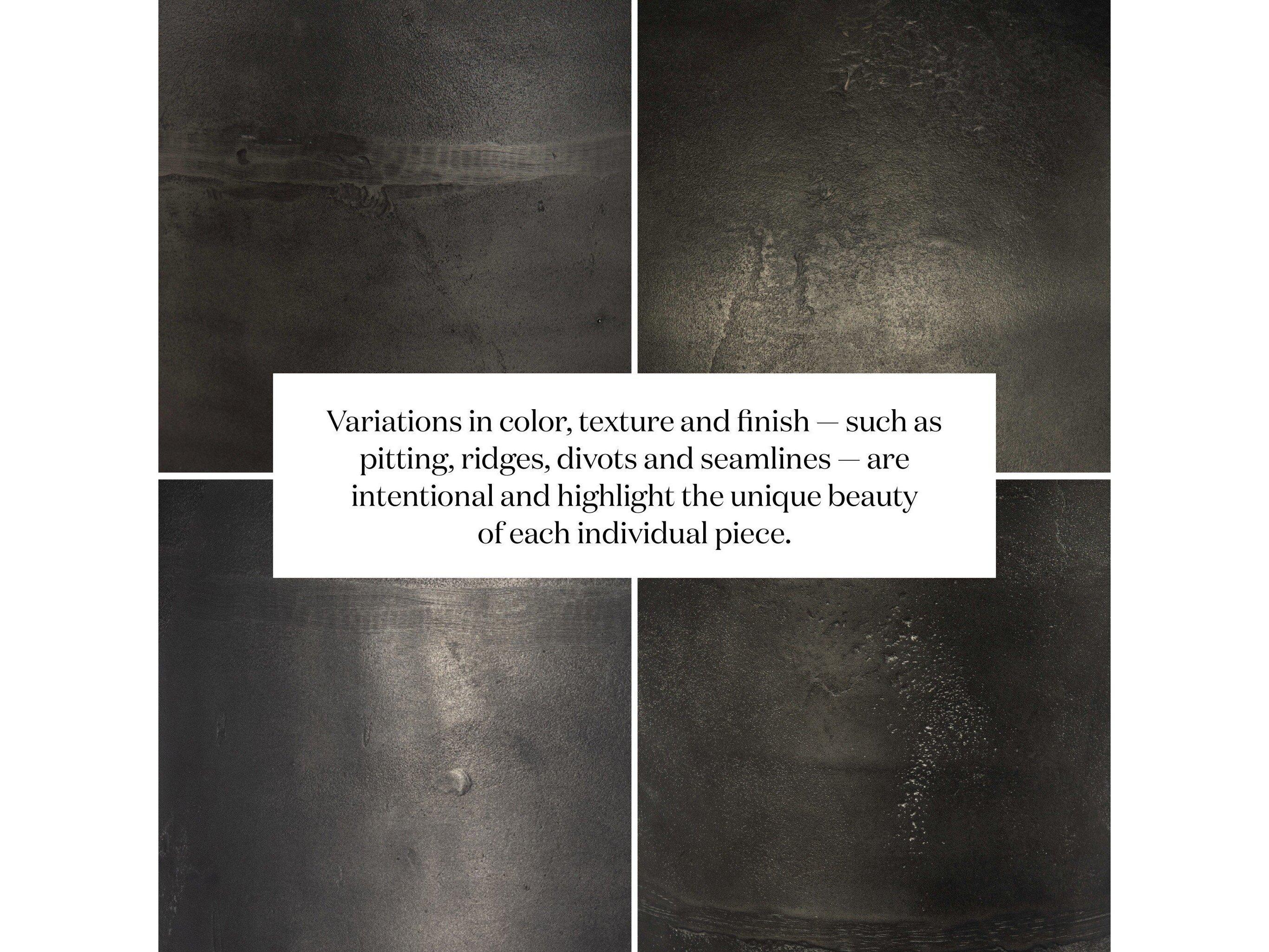 Four Hands Marlow Cronos Round Metal River Grey Marble Solid Aged End Table