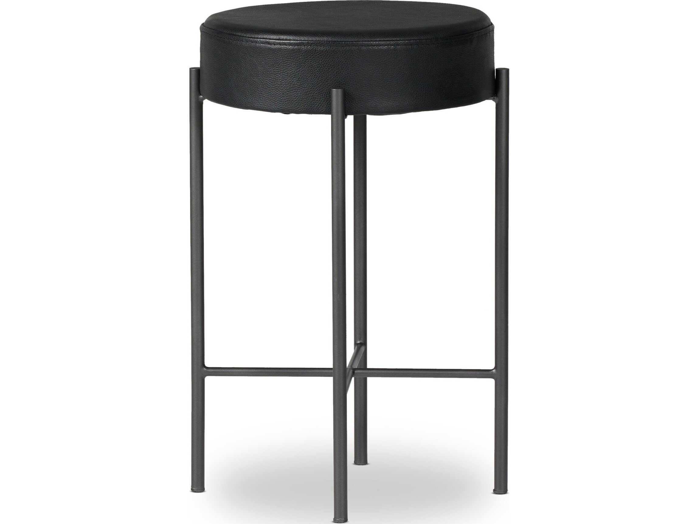 Four Hands Sevilla Nocona Black Leather  Counter Stool