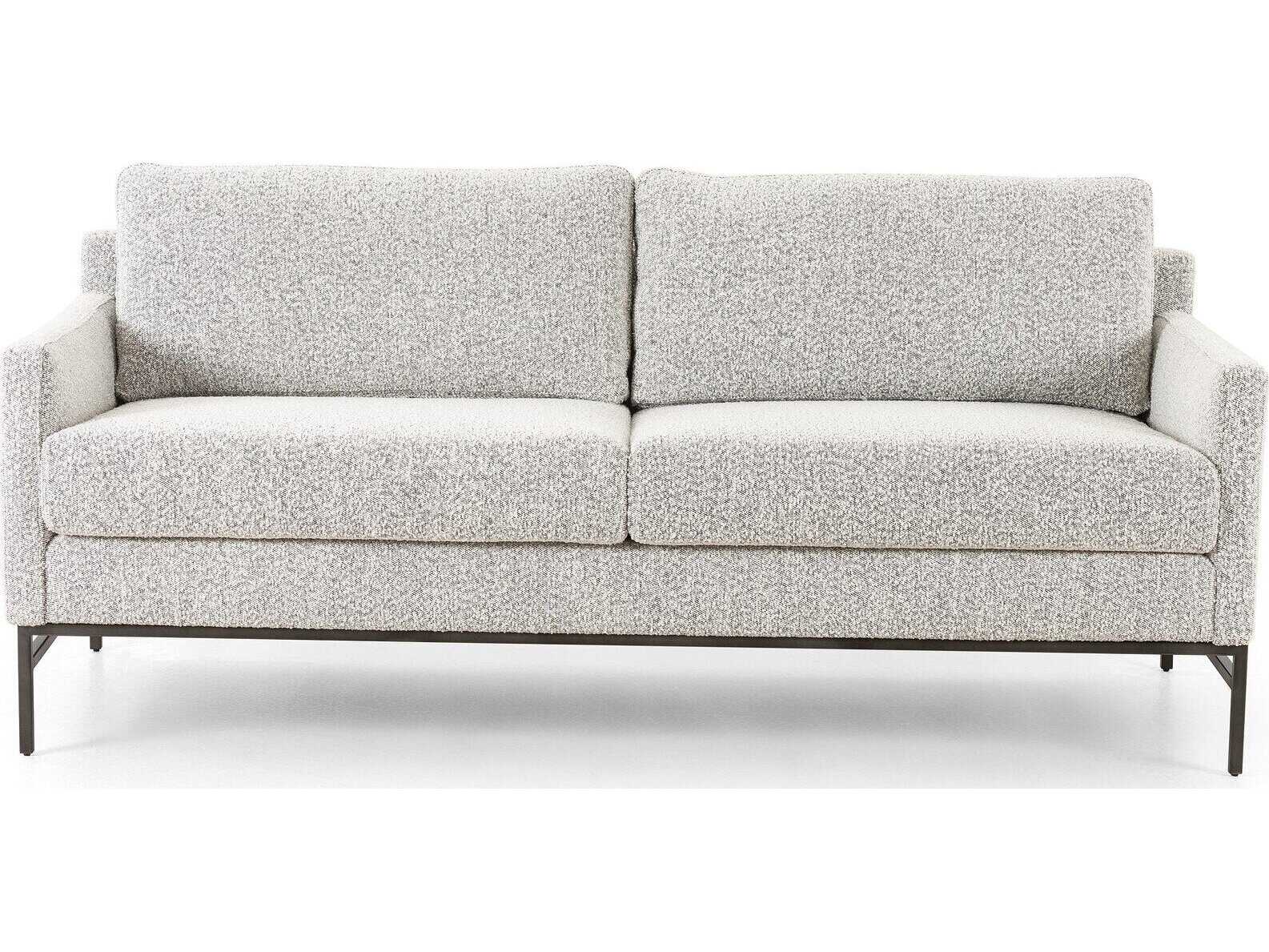 Four Hands Grayson Vanna Carbon Ebony Knoll Domino Upholstered Loveseat