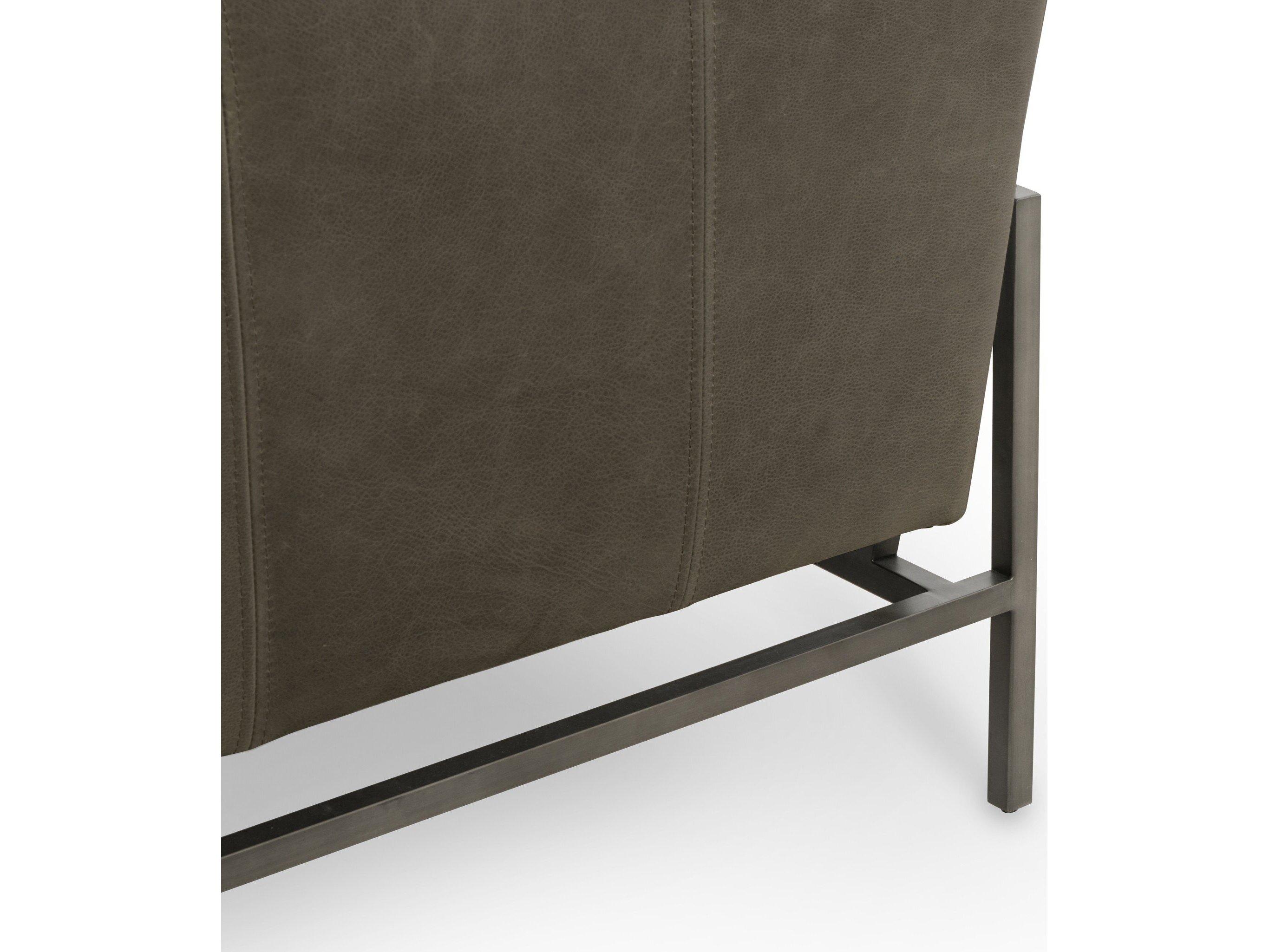 Four Hands Grayson Vanna Umber Pewter Leather Sofa