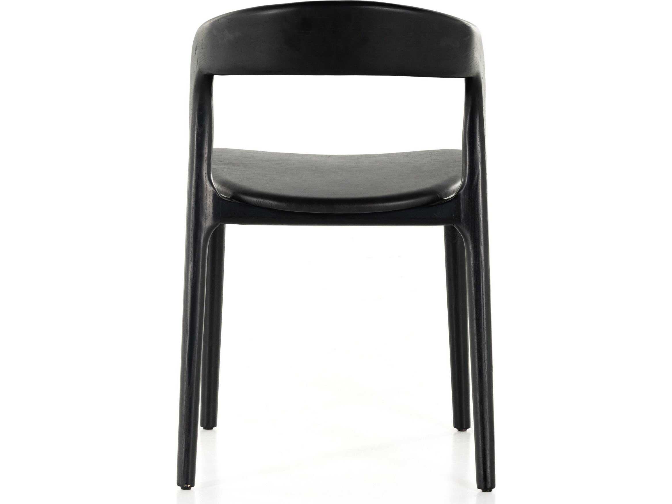 Luxecor Globetrotter Amare Leather Ash Wood Black Upholstered Side Dining Chair