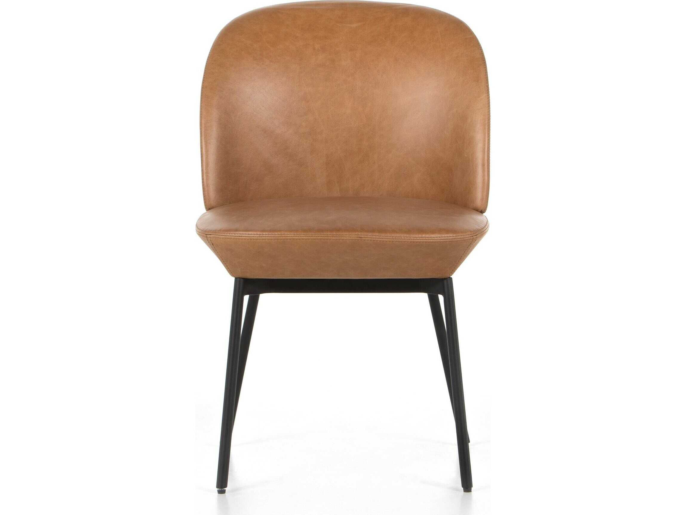 Four Hands Allston Imani Leather Brown Upholstered Side Dining Chair